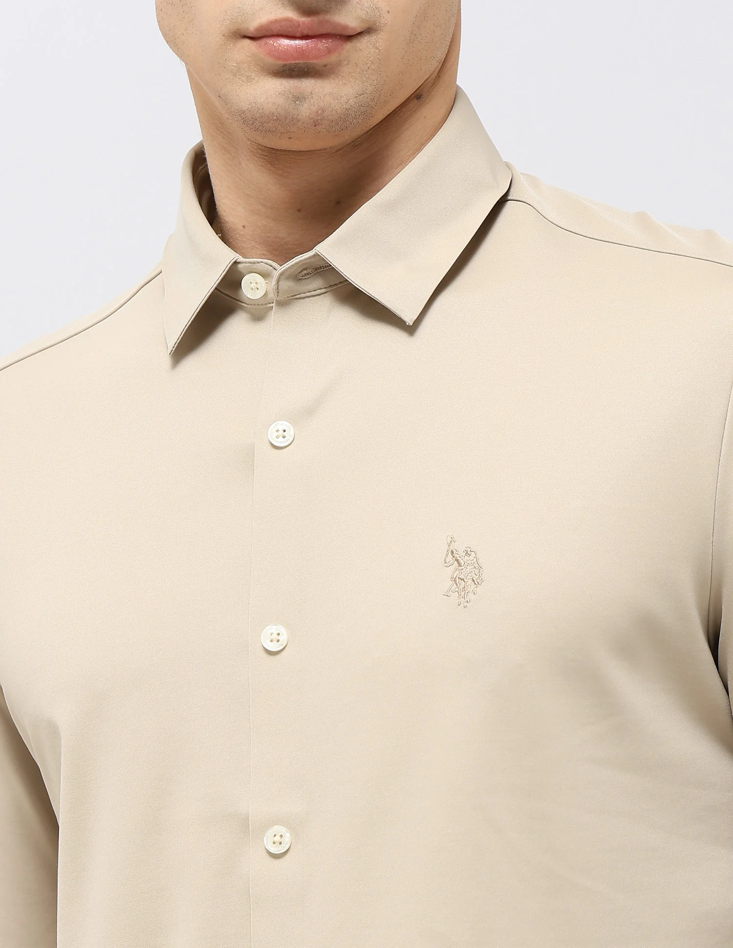 Solid Tailored Fit Shirt - Image 7