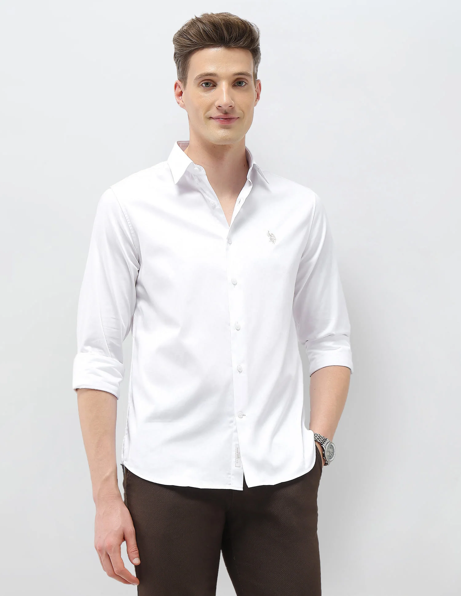 Solid Tailored Fit Shirt