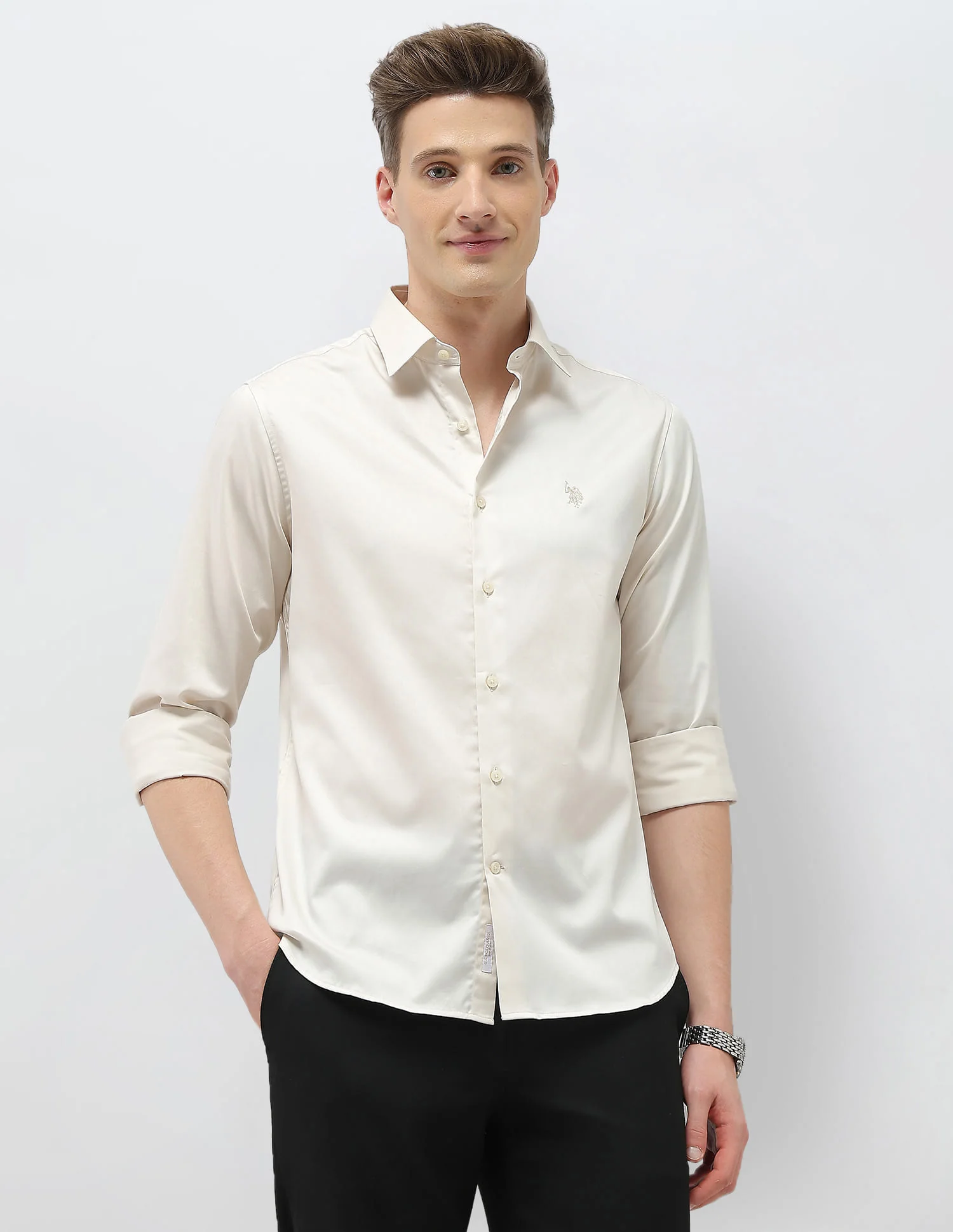 Solid Tailored Fit Shirt