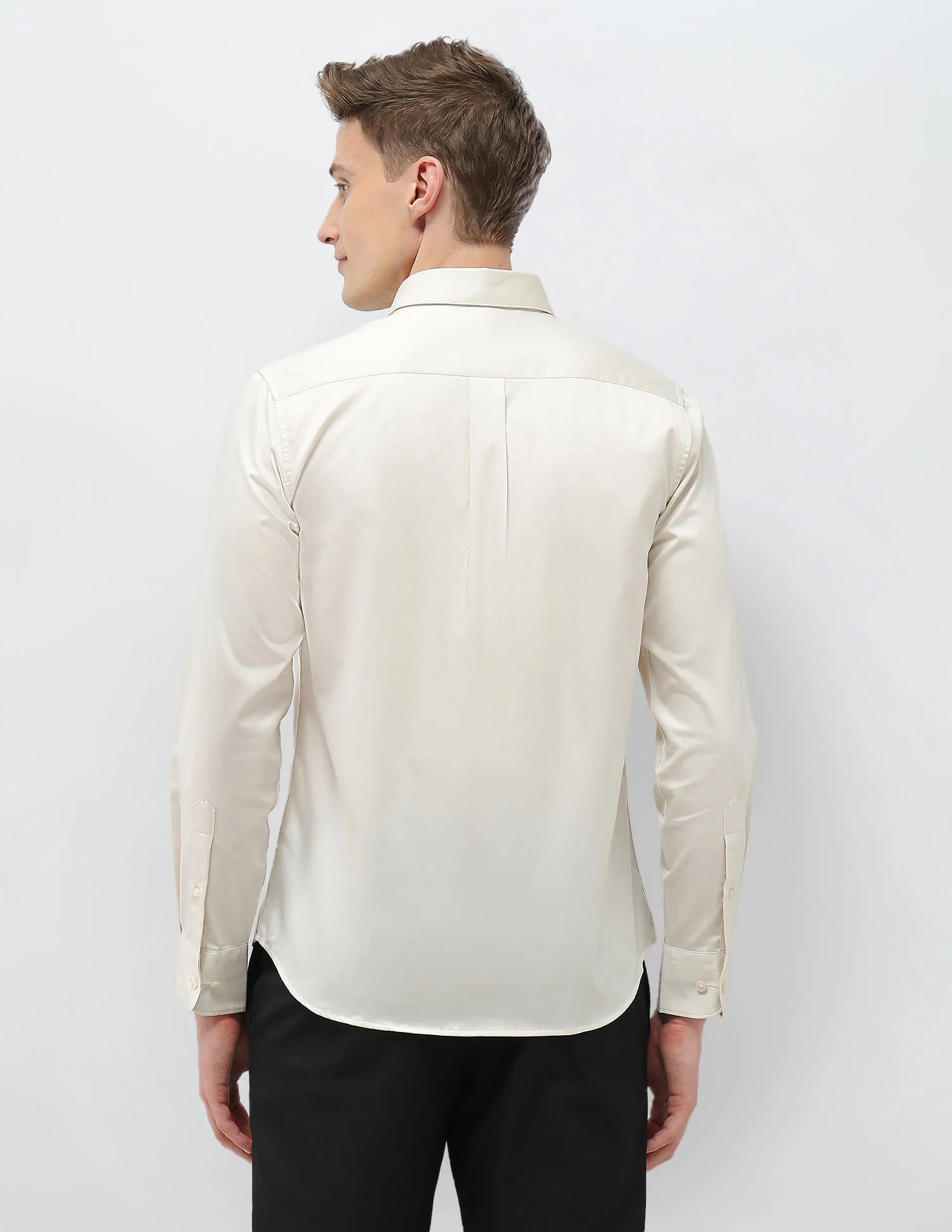 Solid Tailored Fit Shirt - Image 5