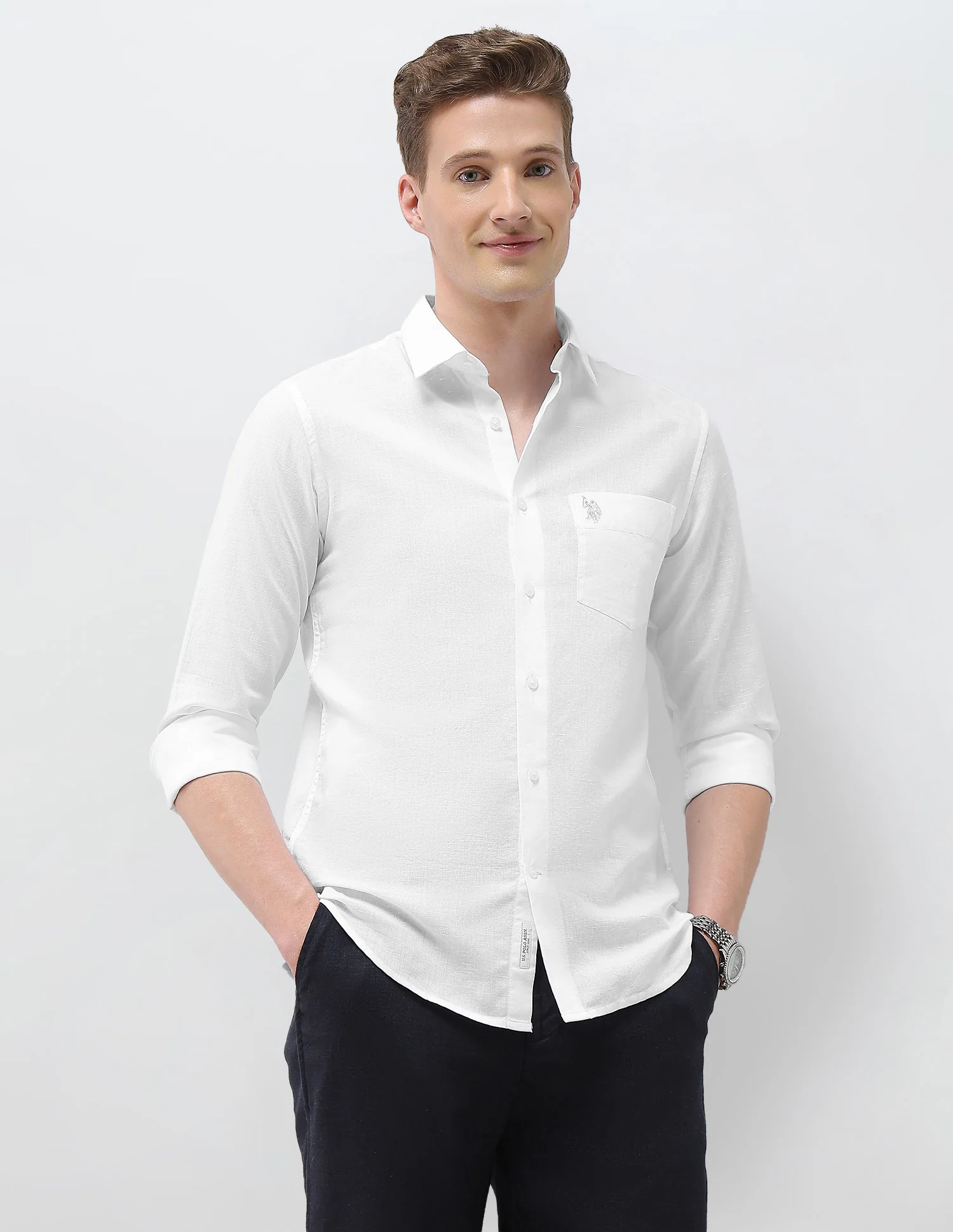 Solid Tailored Fit Shirt