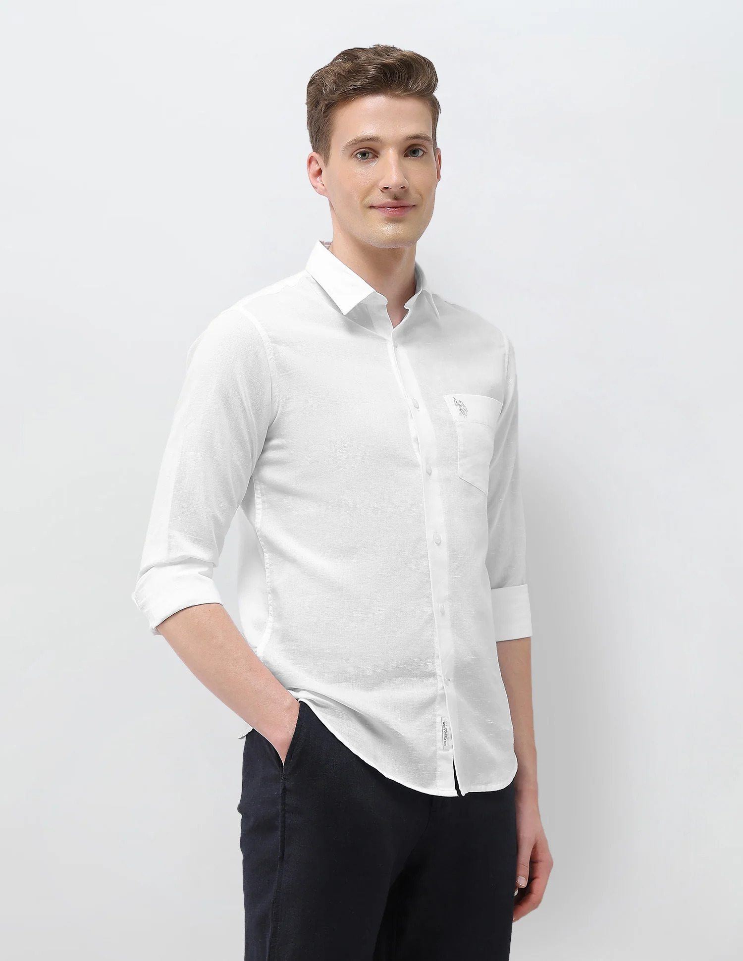 Solid Tailored Fit Shirt - Image 4