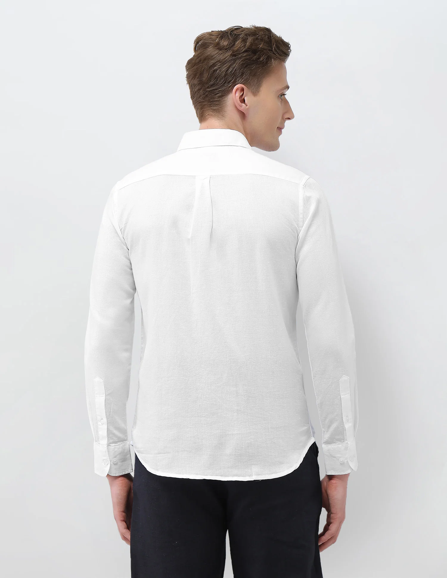 Solid Tailored Fit Shirt - Image 5