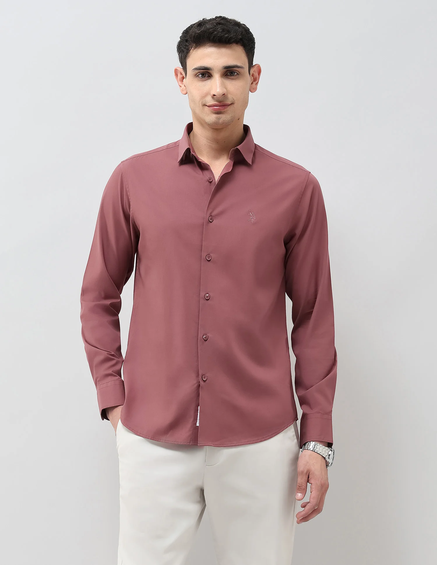 Solid Tailored Fit Shirt