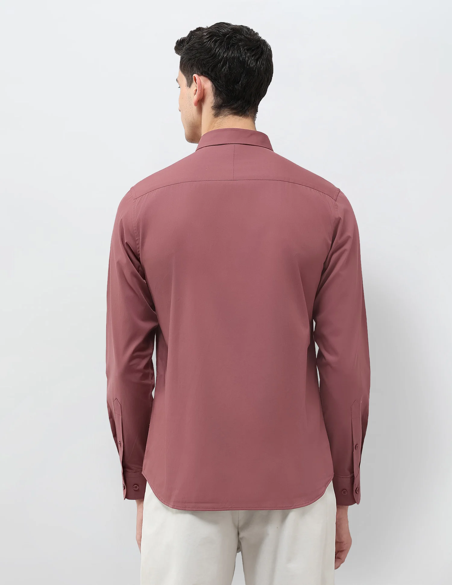 Solid Tailored Fit Shirt - Image 5