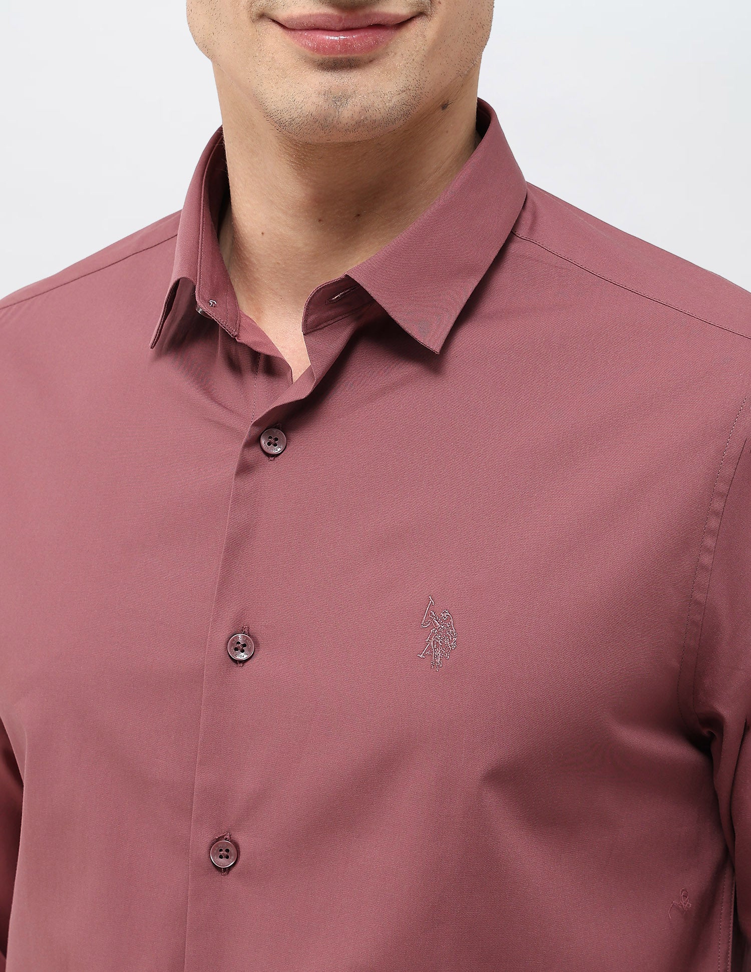 Solid Tailored Fit Shirt - Image 7