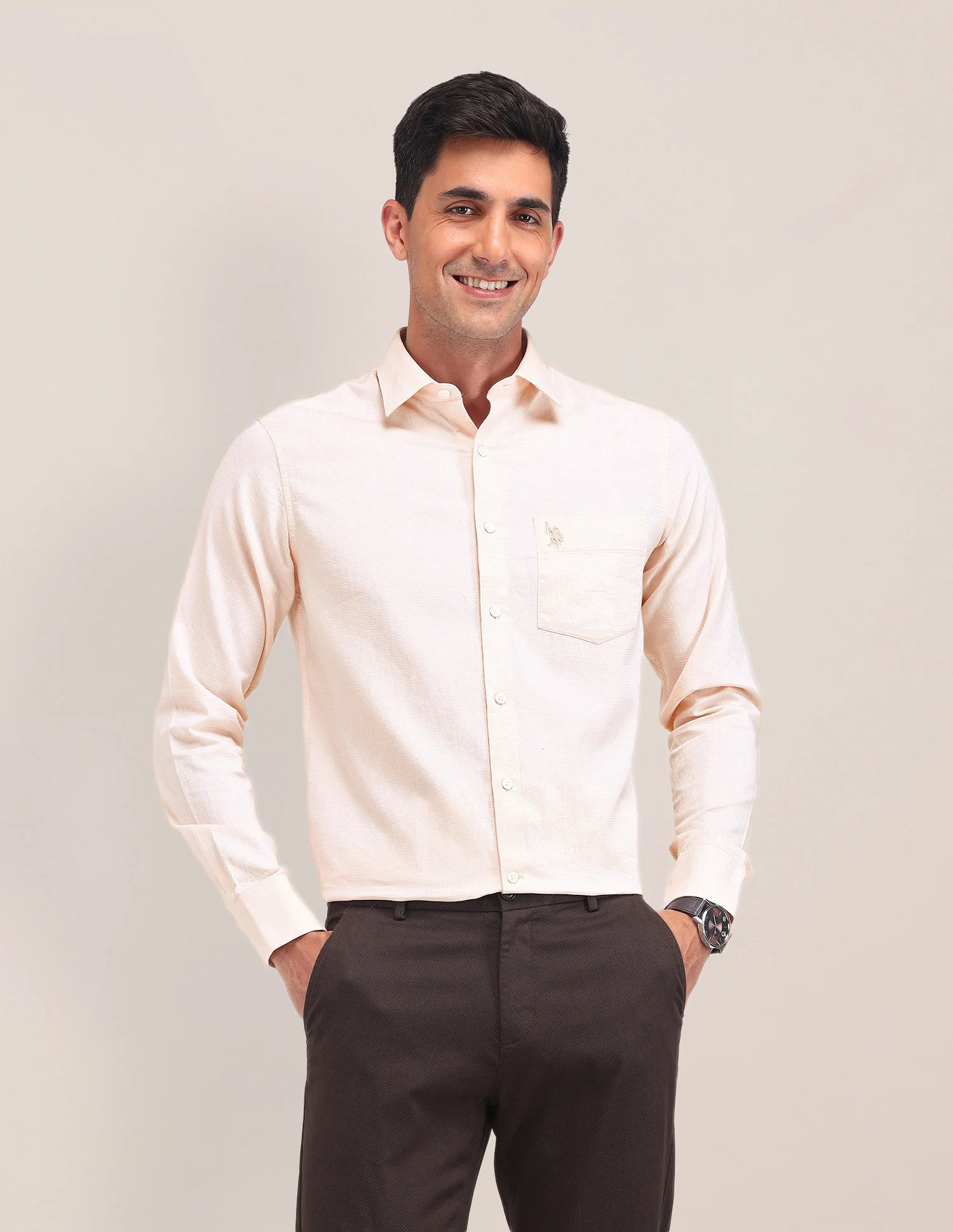 Solid Tailored Fit Shirt