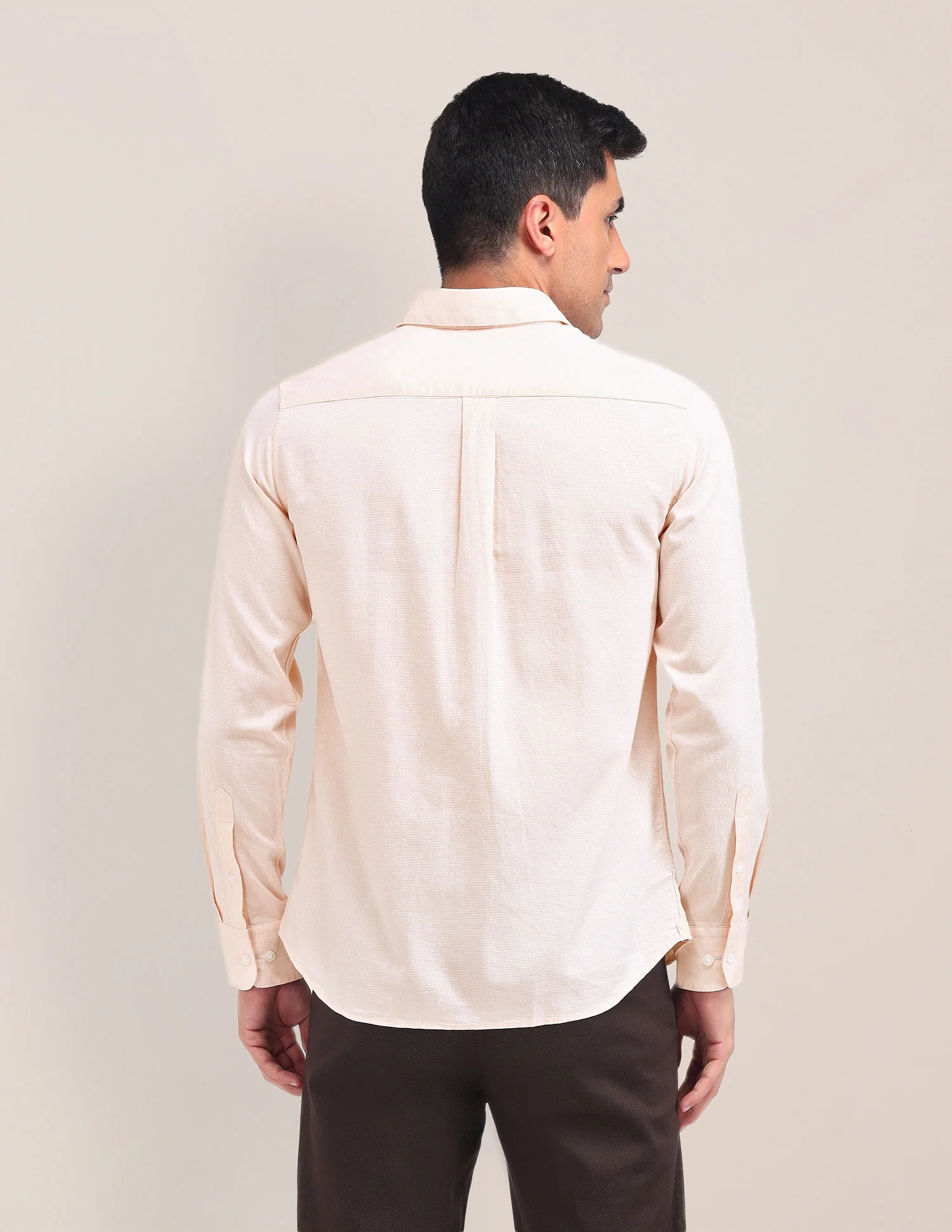 Solid Tailored Fit Shirt - Image 5