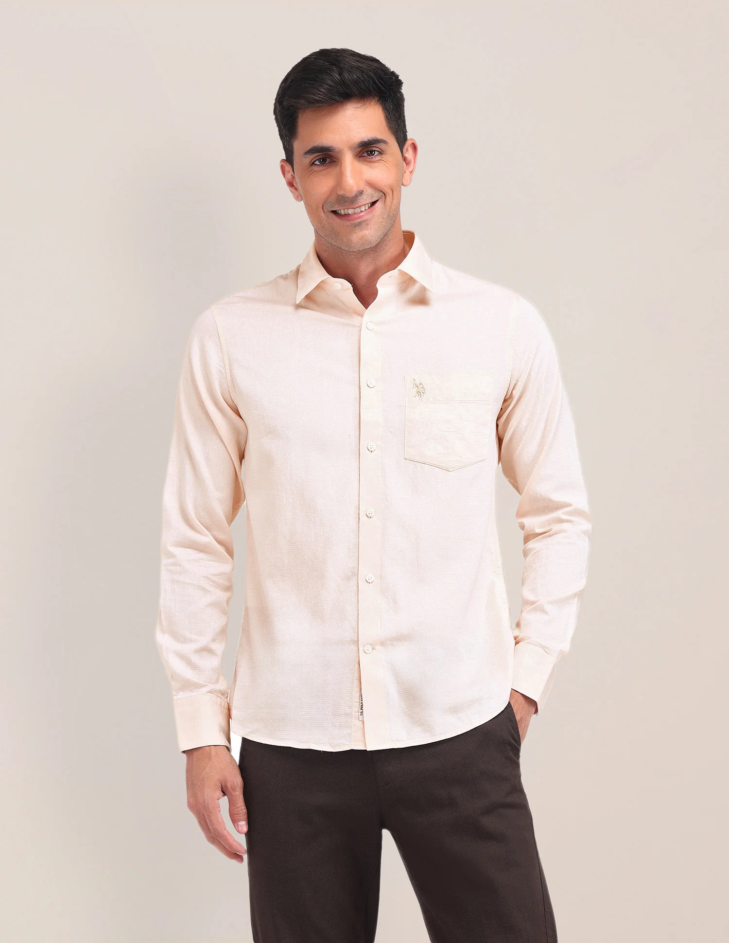Solid Tailored Fit Shirt - Image 6