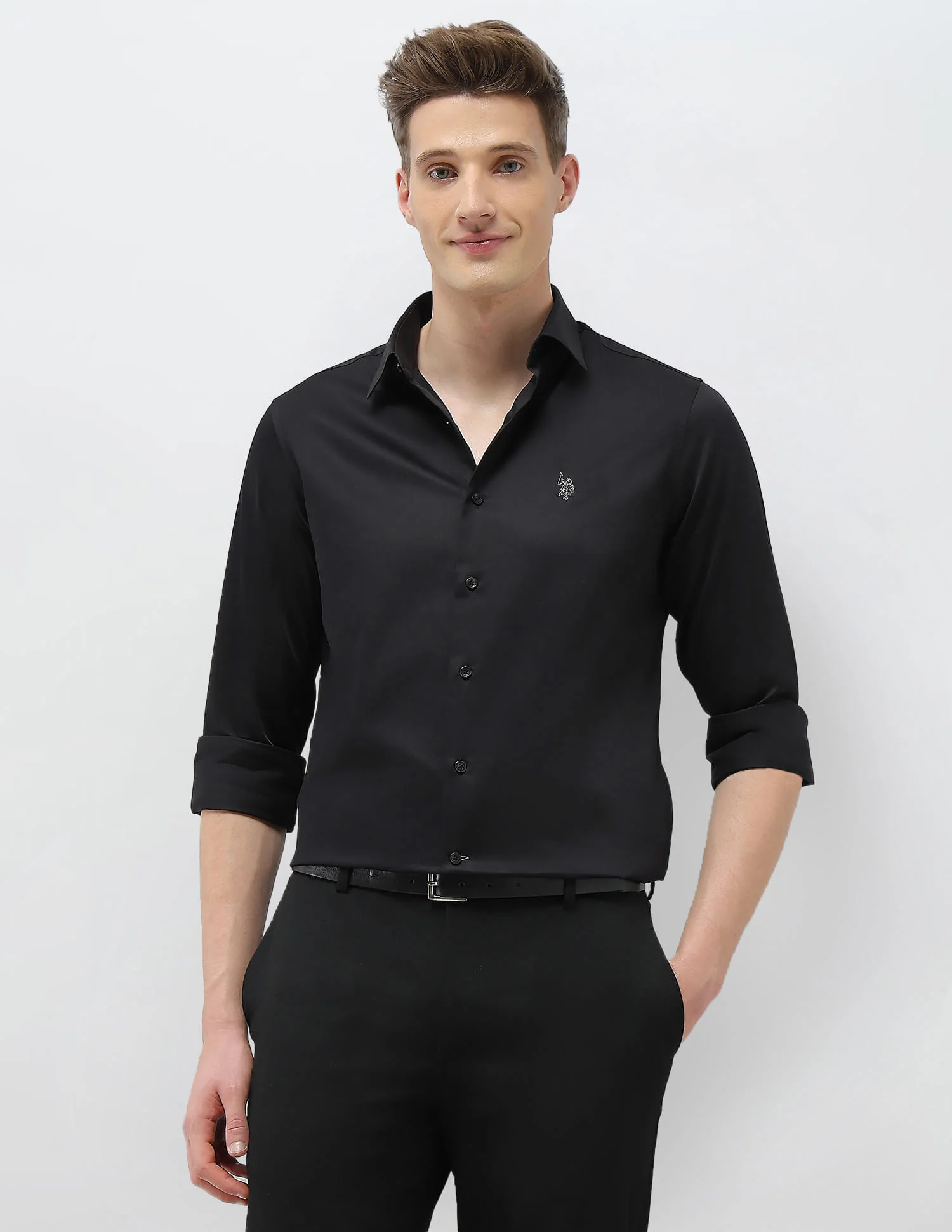 Solid Tailored Fit Shirt