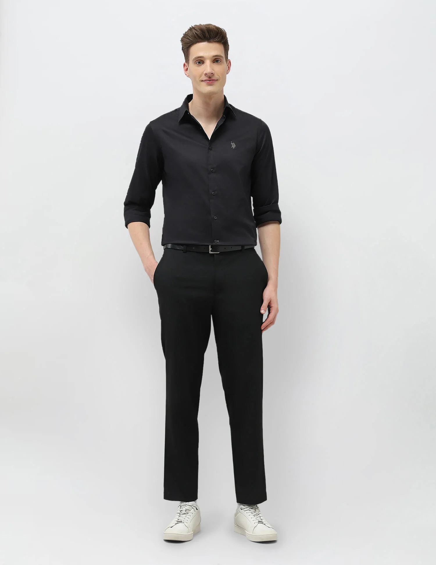 Solid Tailored Fit Shirt - Image 3