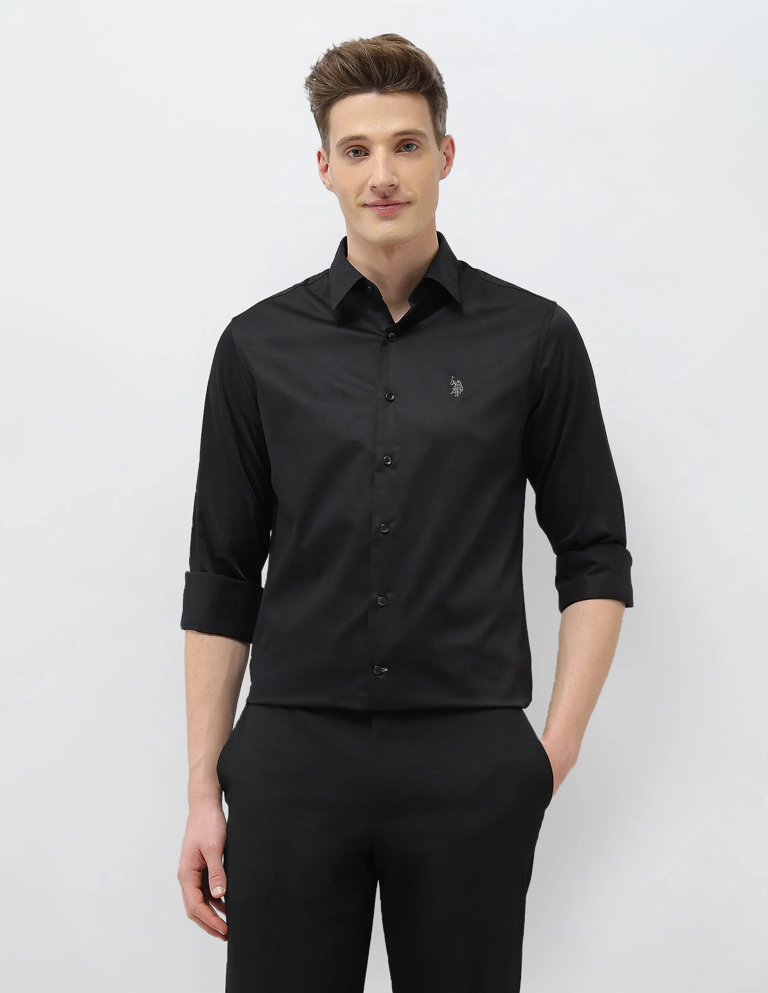 Solid Tailored Fit Shirt - Image 6