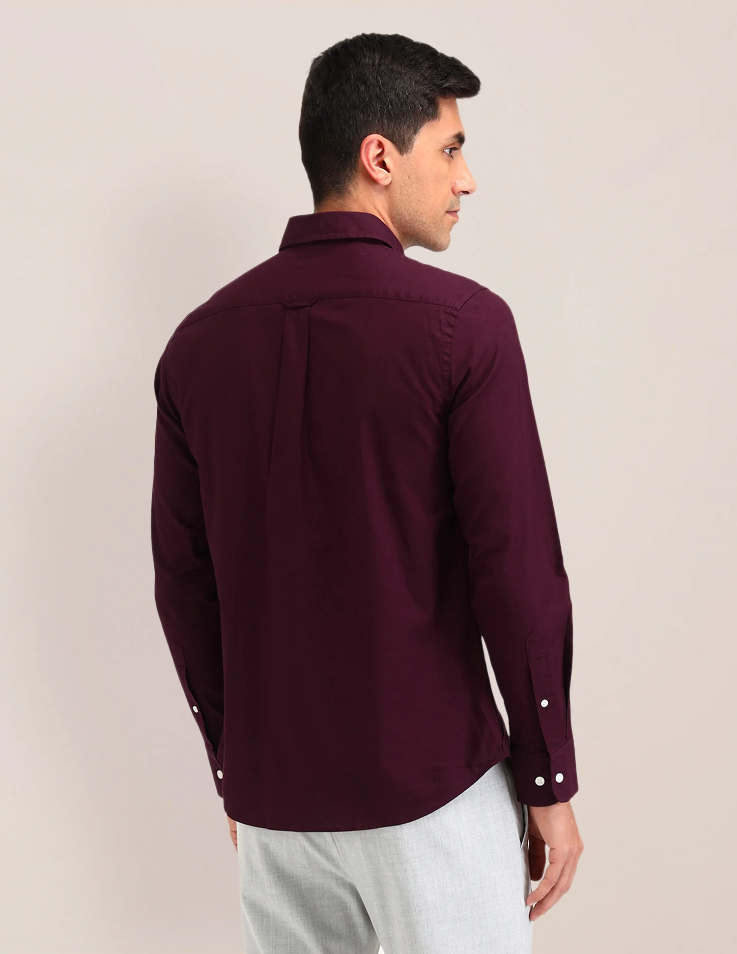 Solid Tailored Fit Shirt - Image 5