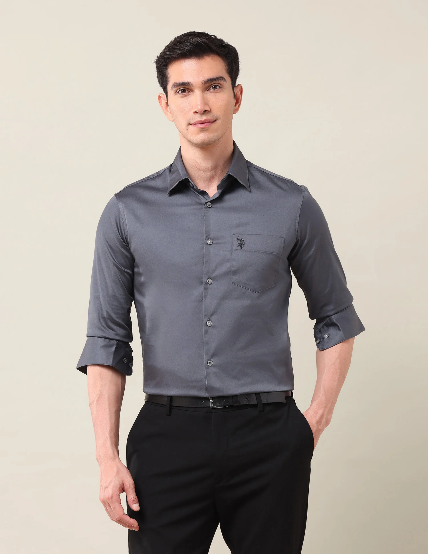Solid Tailored Fit Shirt
