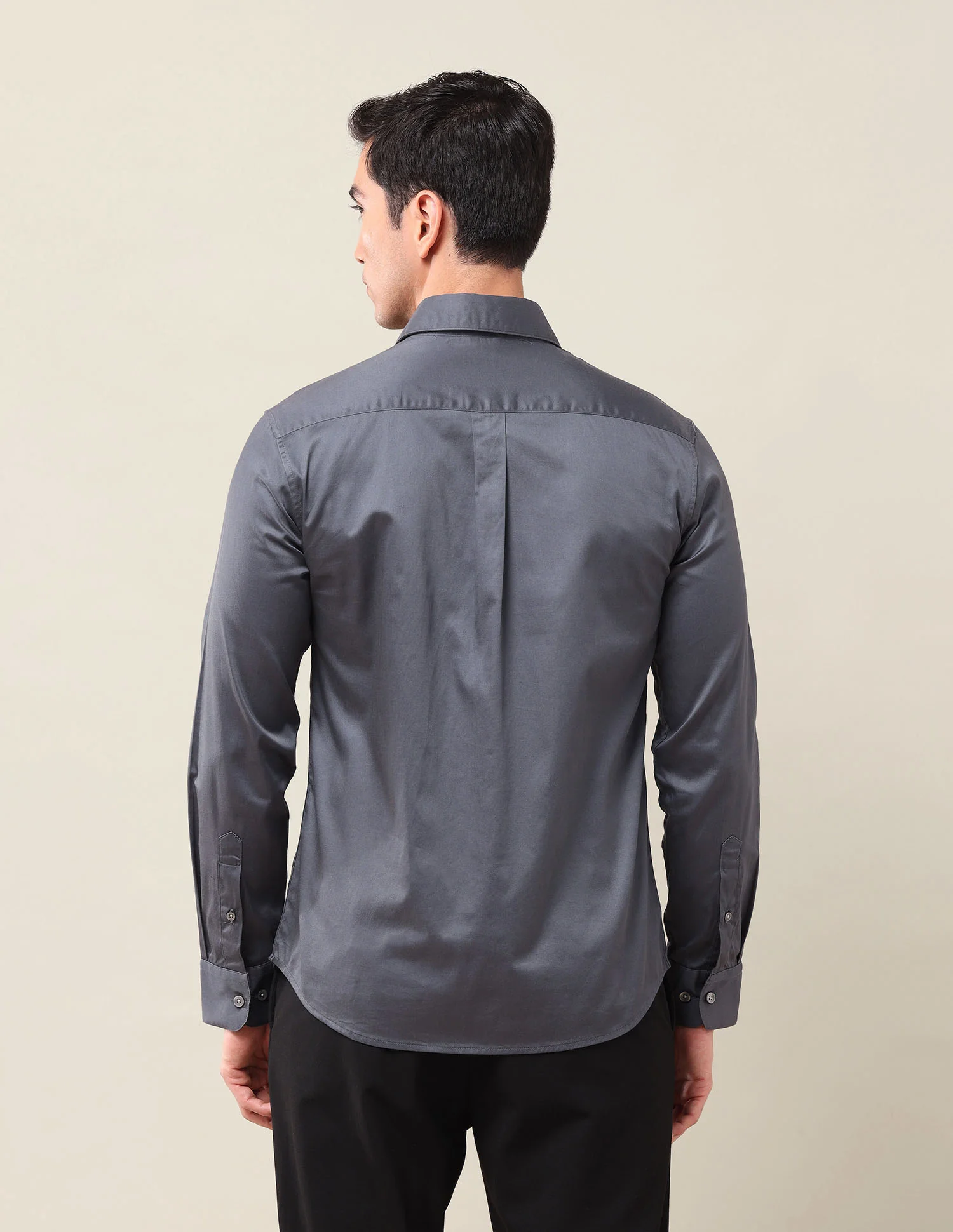Solid Tailored Fit Shirt - Image 5