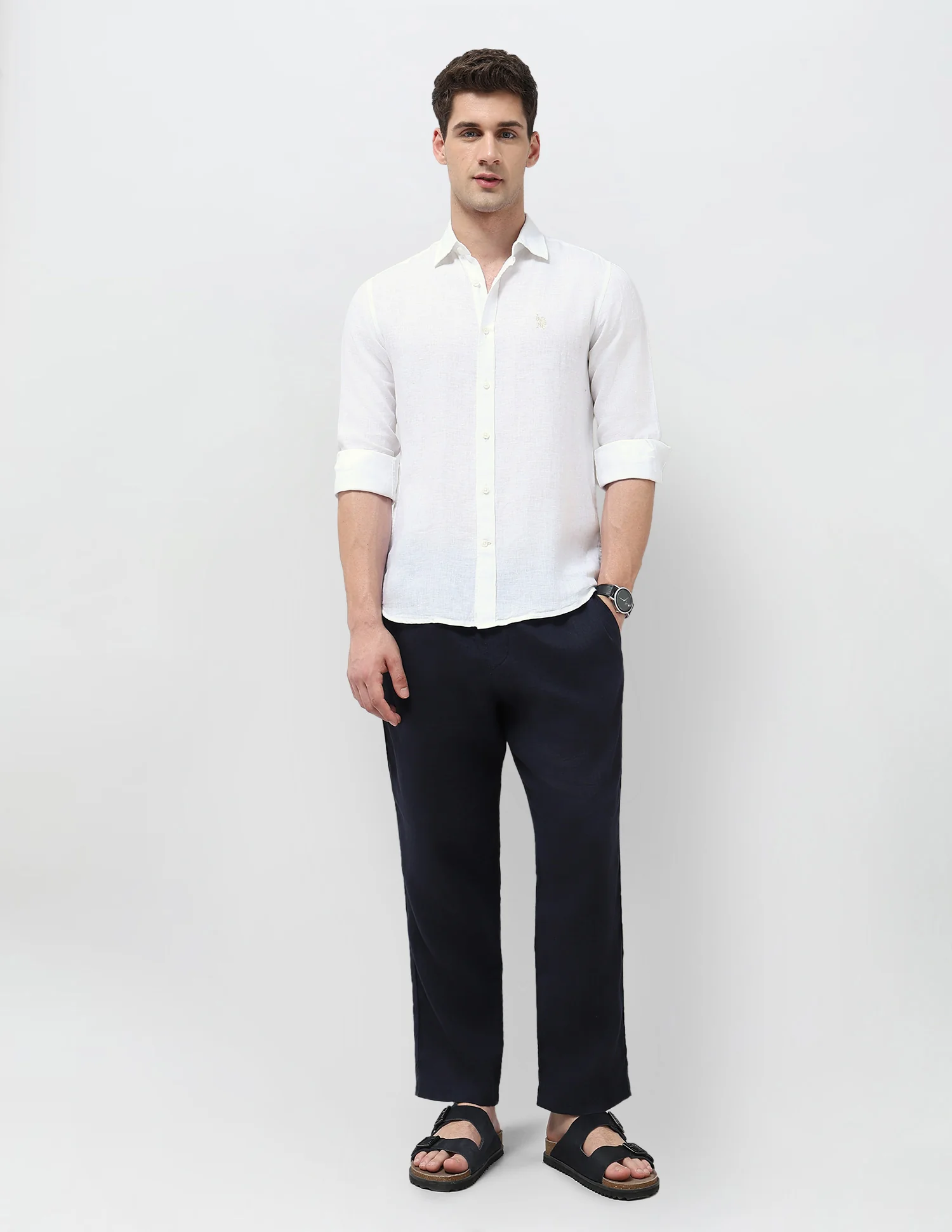 Solid Tailored Fit Shirt - Image 3