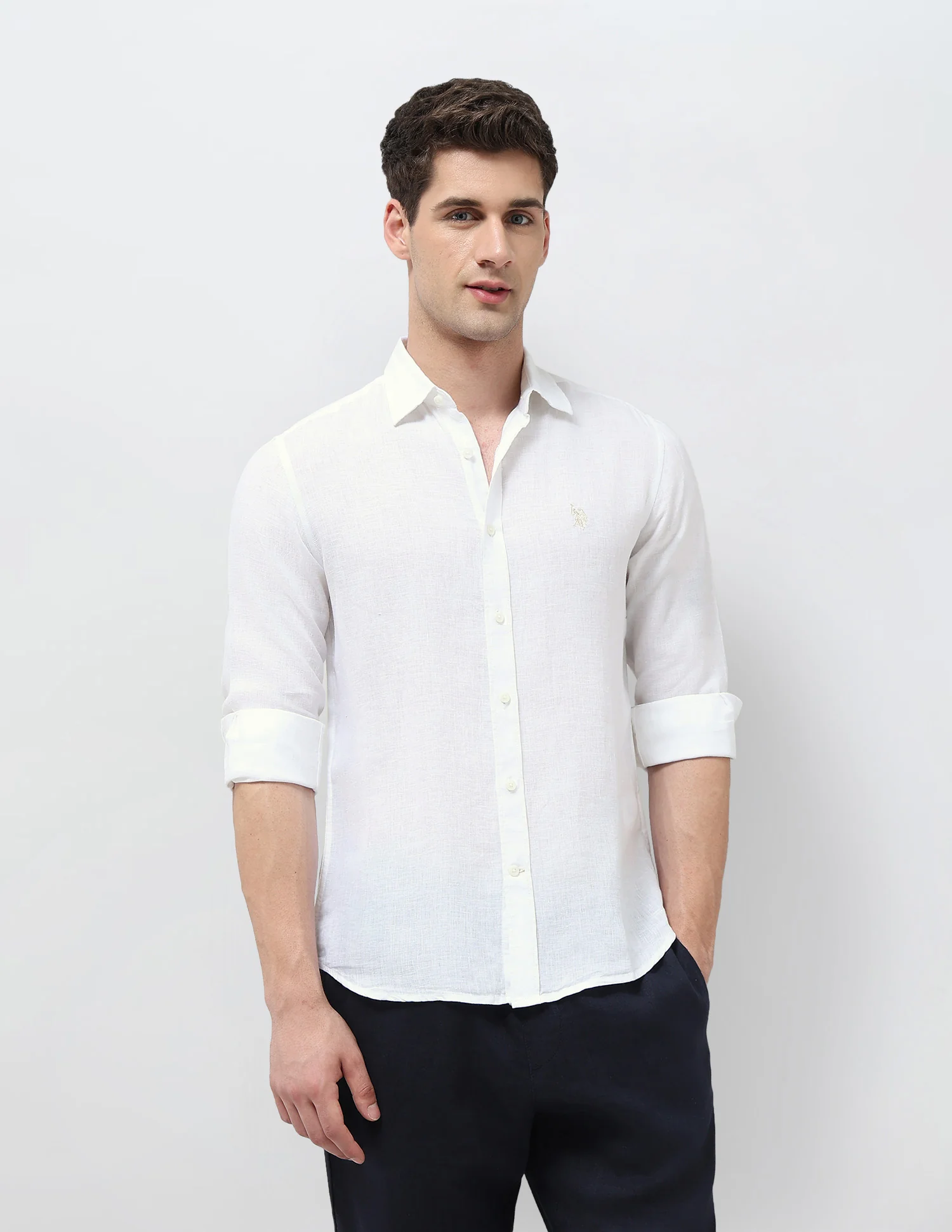 Solid Tailored Fit Shirt - Image 4