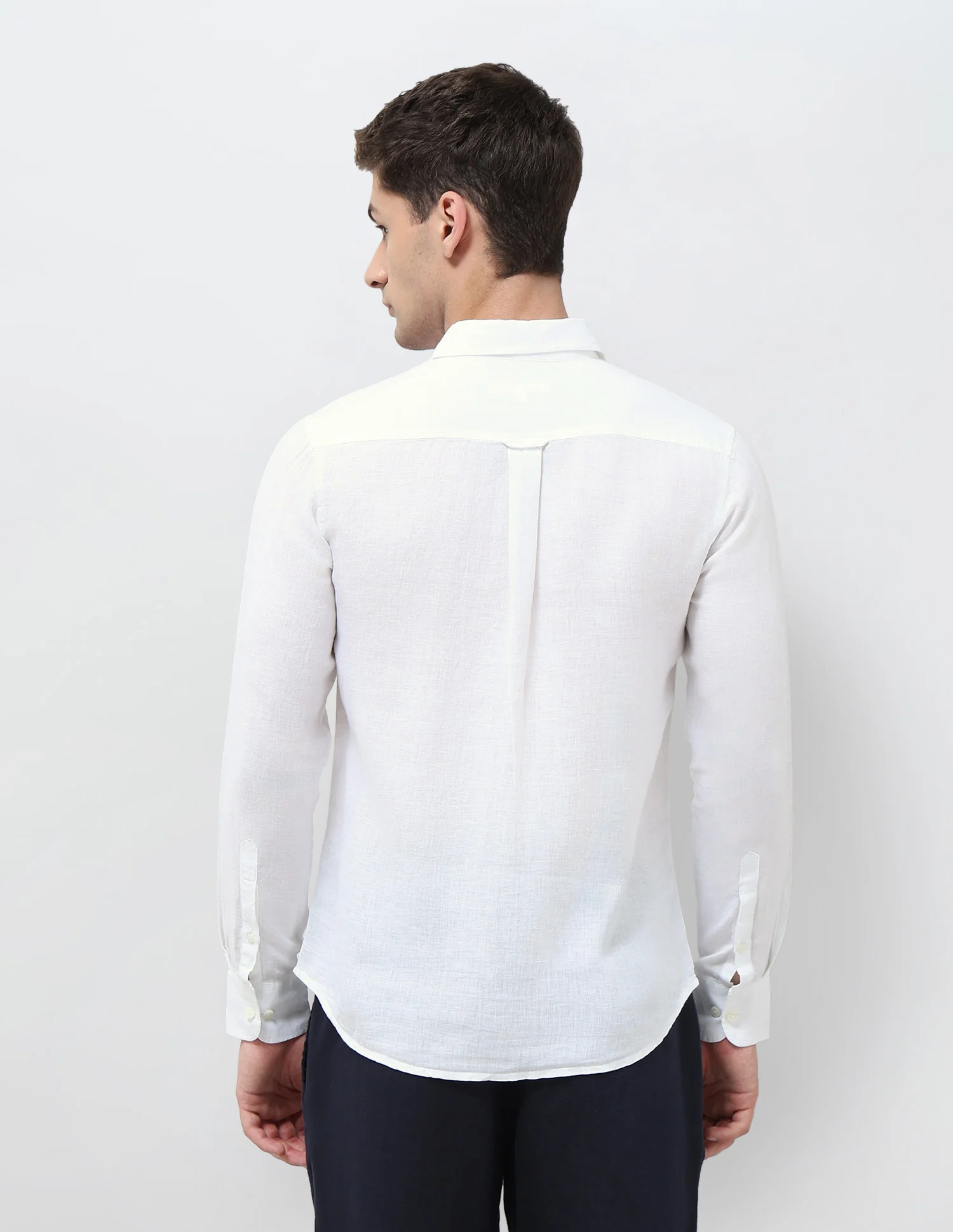 Solid Tailored Fit Shirt - Image 5