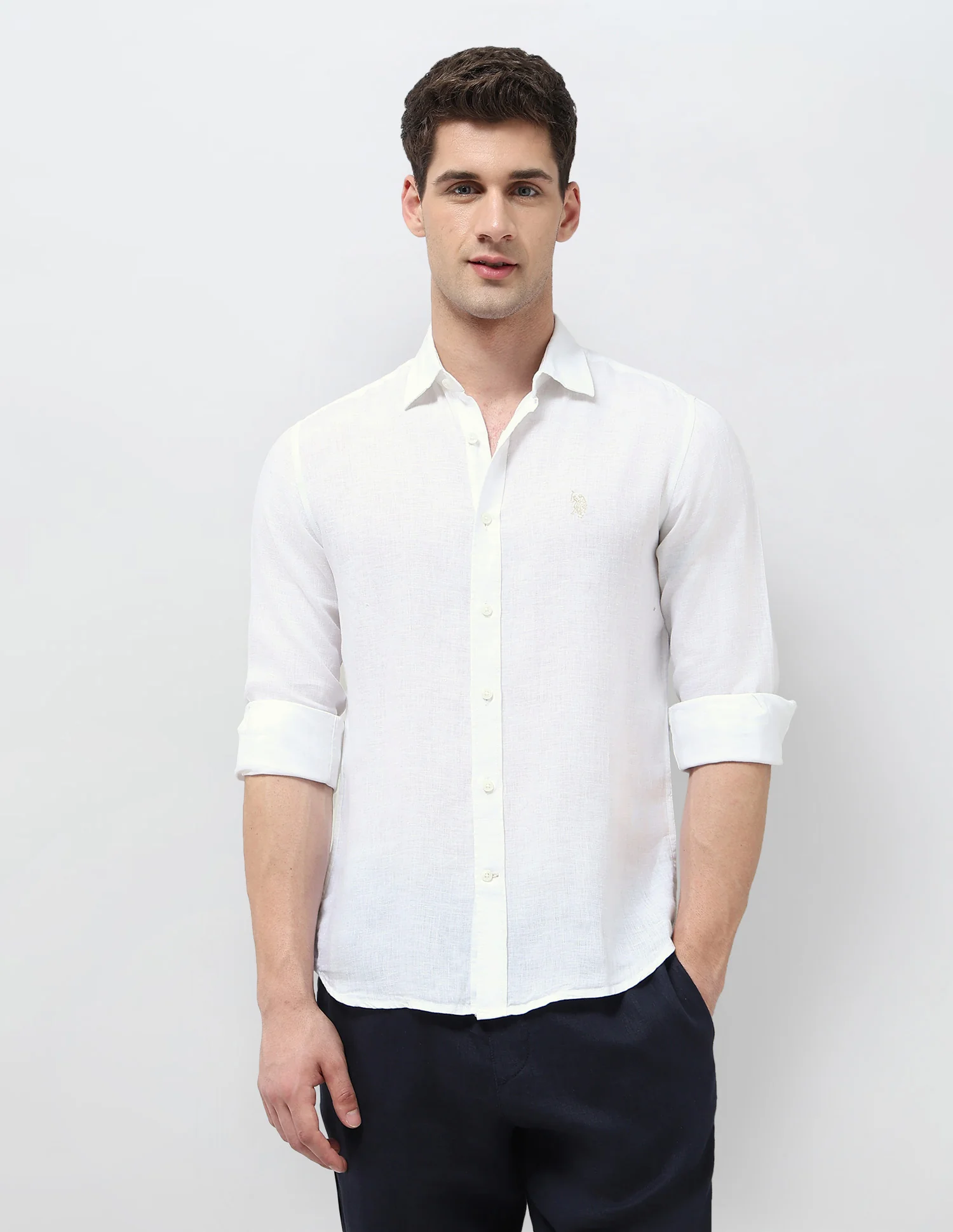 Solid Tailored Fit Shirt - Image 6