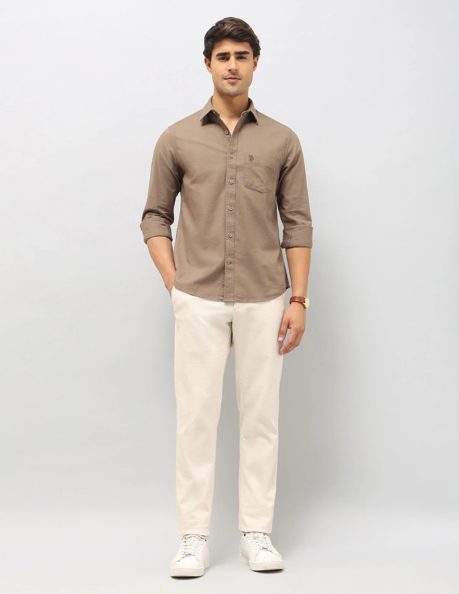 Solid Tailored Fit Shirt - Image 3