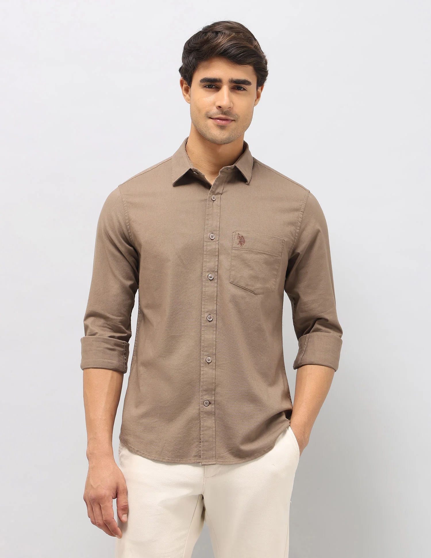 Solid Tailored Fit Shirt - Image 6
