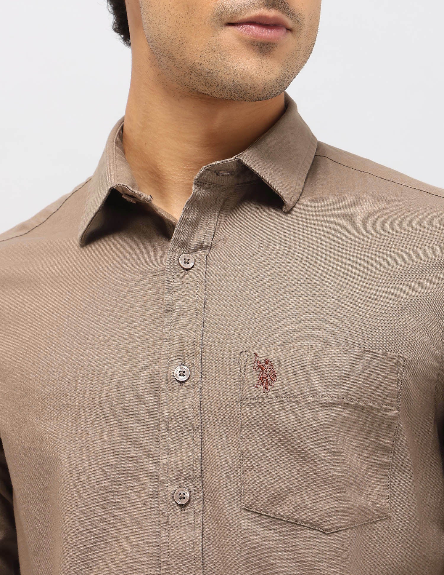 Solid Tailored Fit Shirt - Image 7