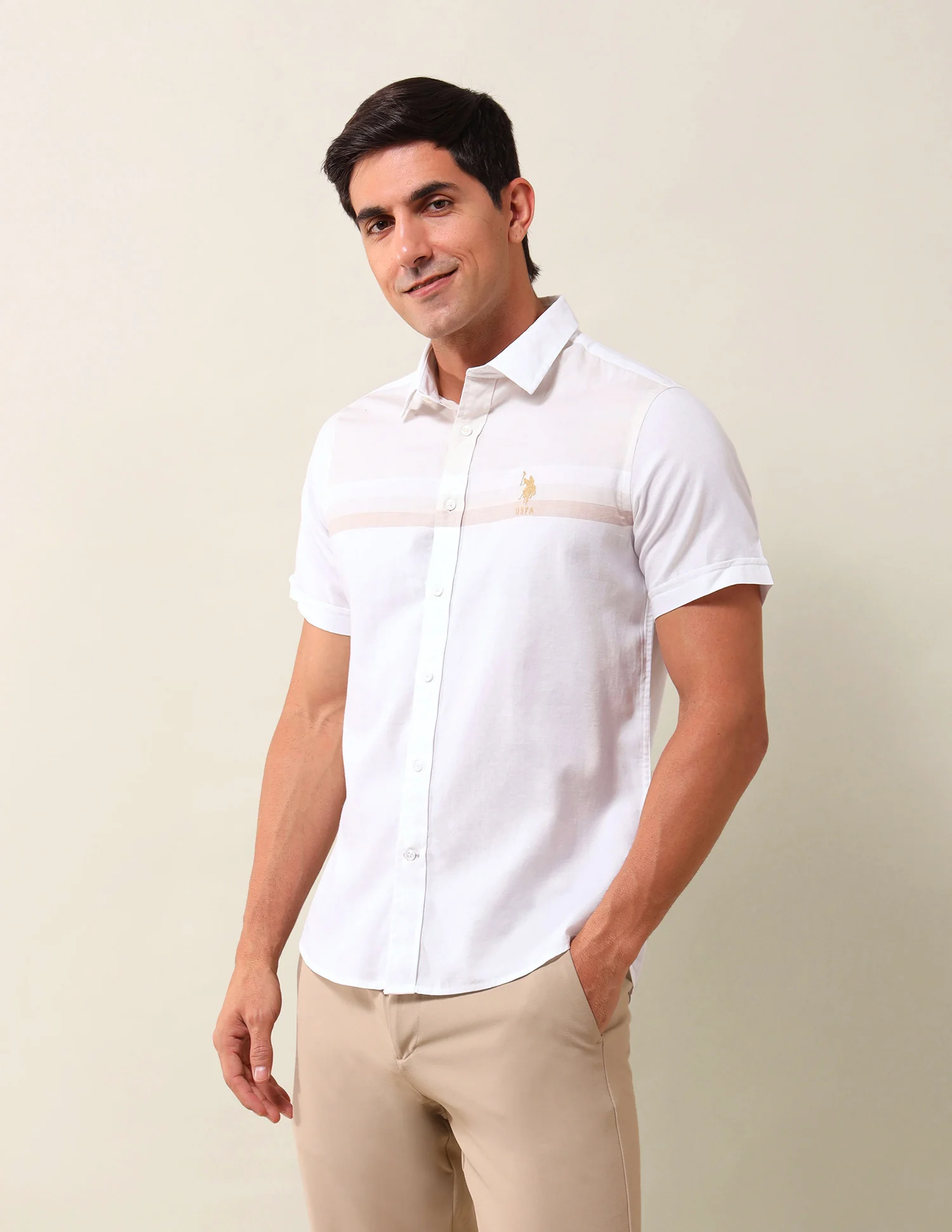 Solid Tailored Fit Shirt - Image 4