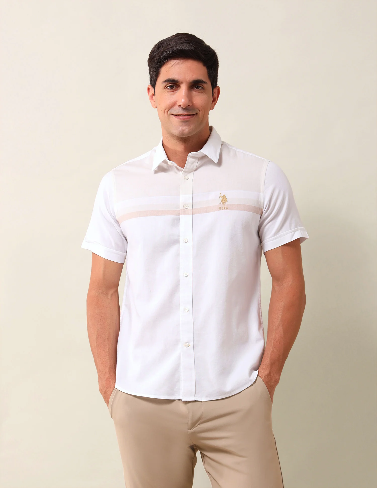 Solid Tailored Fit Shirt - Image 6