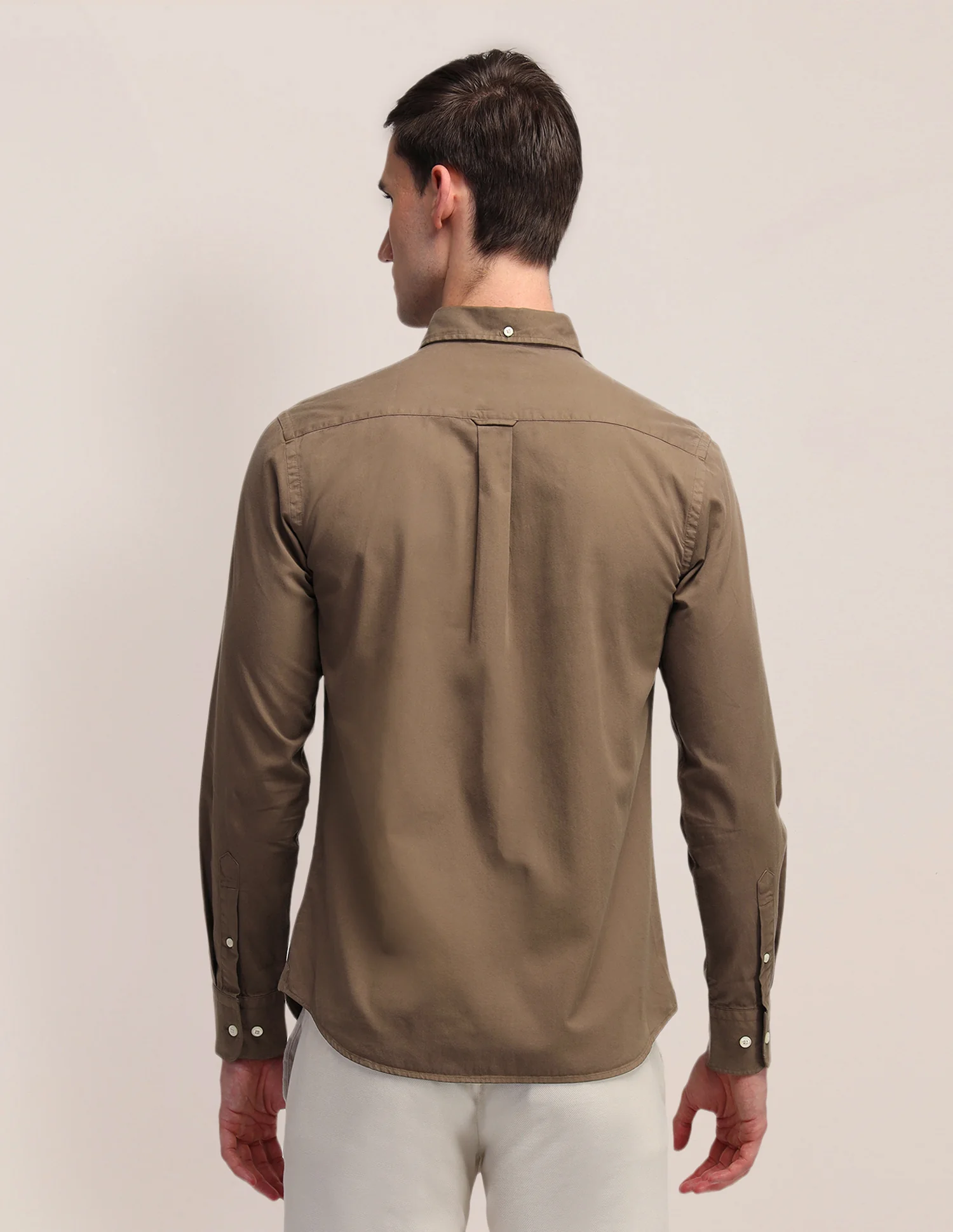 Solid Tailored Fit Shirt - Image 5