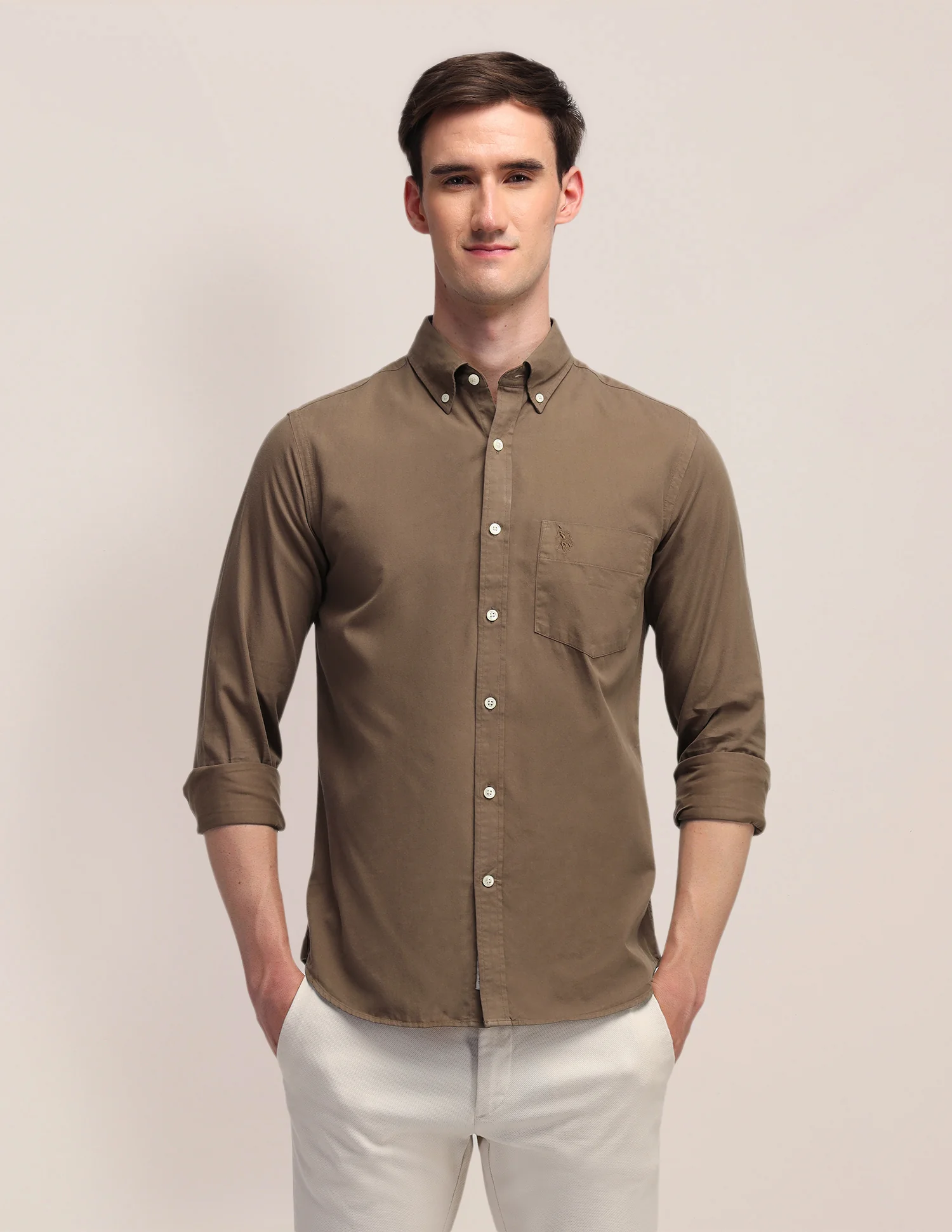 Solid Tailored Fit Shirt - Image 6