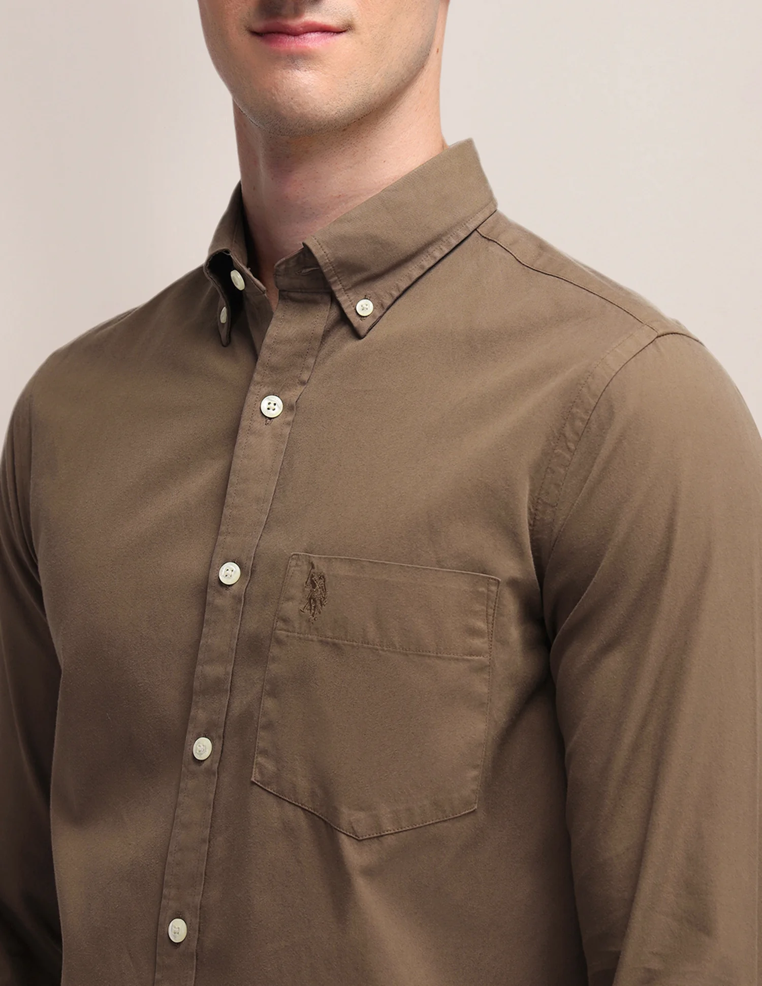 Solid Tailored Fit Shirt - Image 7