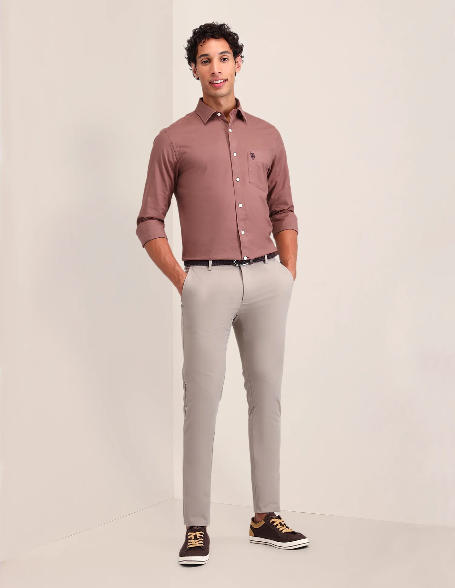 Solid Tailored Fit Shirt - Image 3
