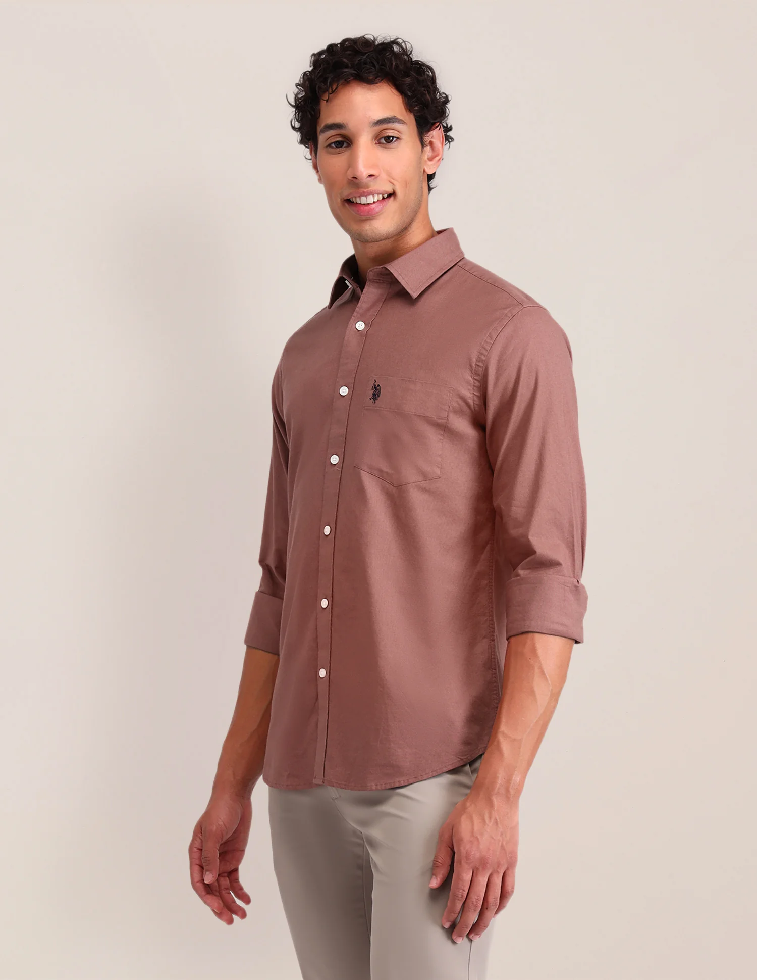 Solid Tailored Fit Shirt - Image 4