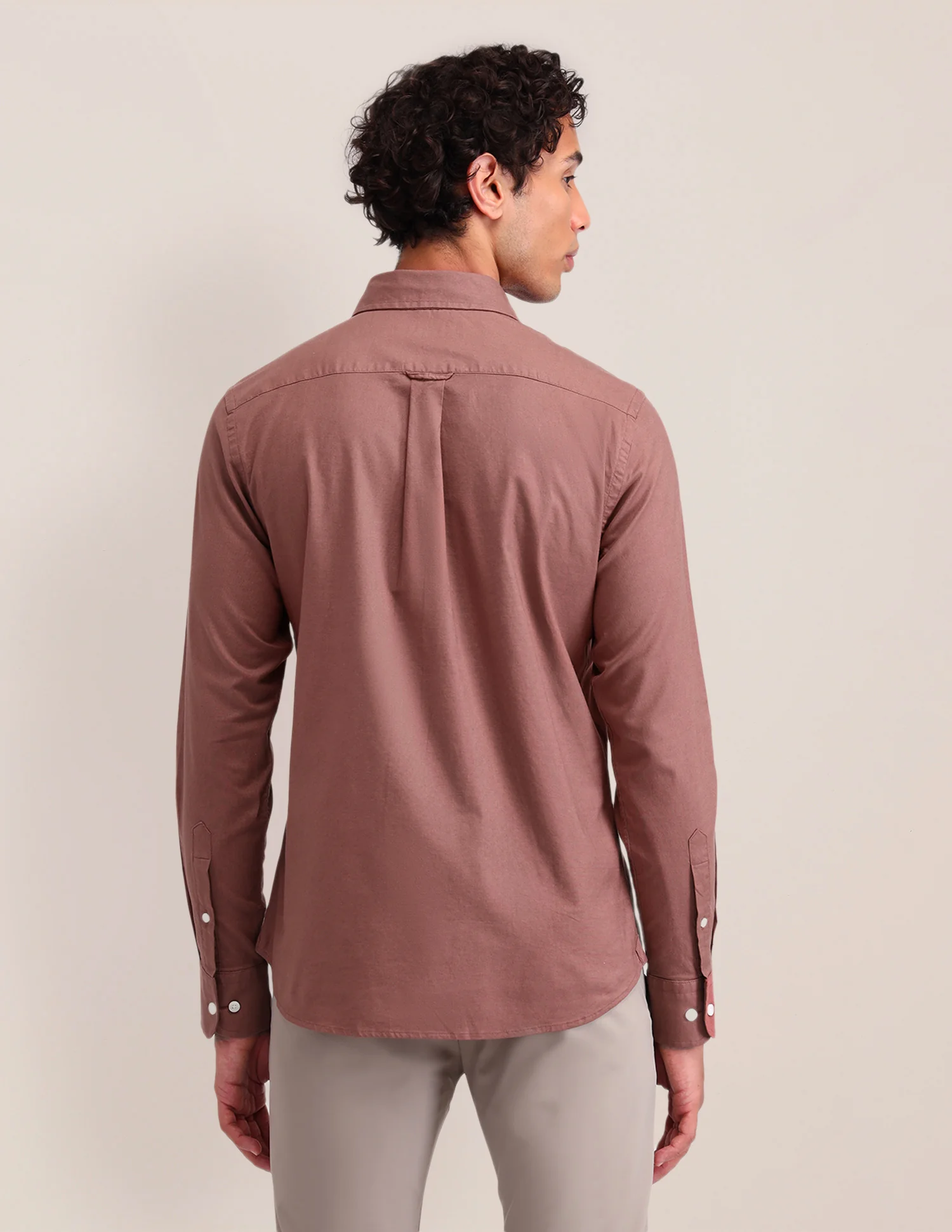 Solid Tailored Fit Shirt - Image 5