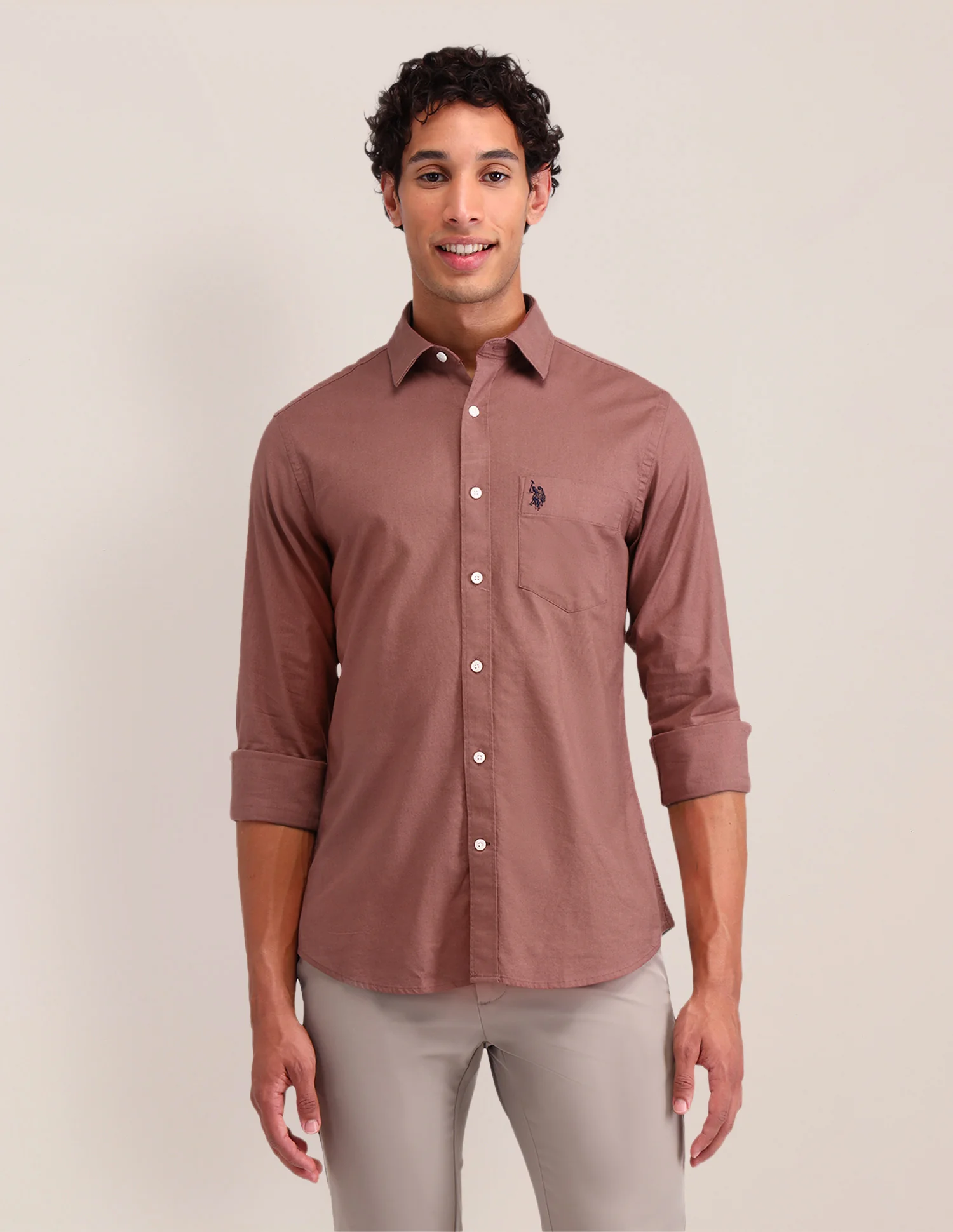 Solid Tailored Fit Shirt - Image 6