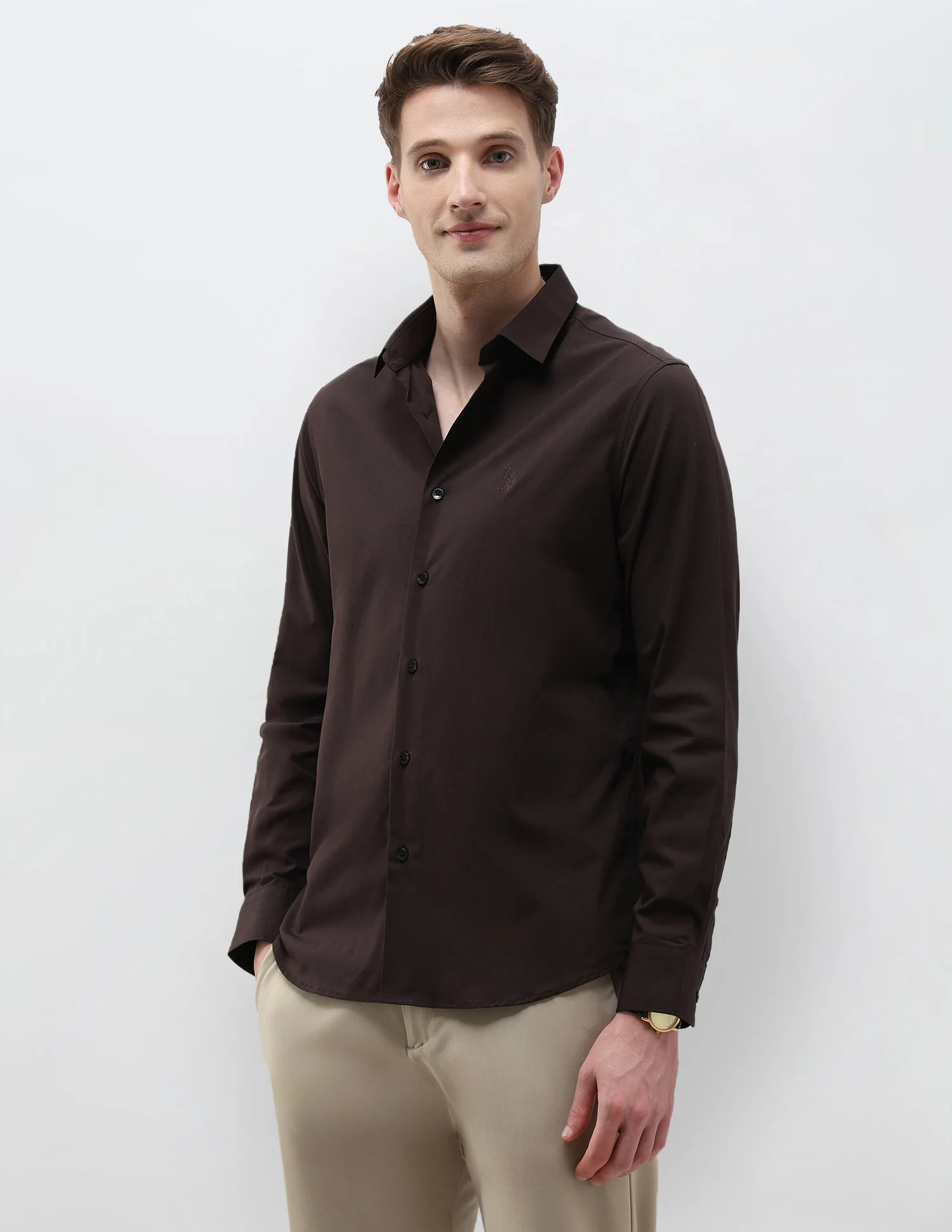 Solid Tailored Fit Shirt