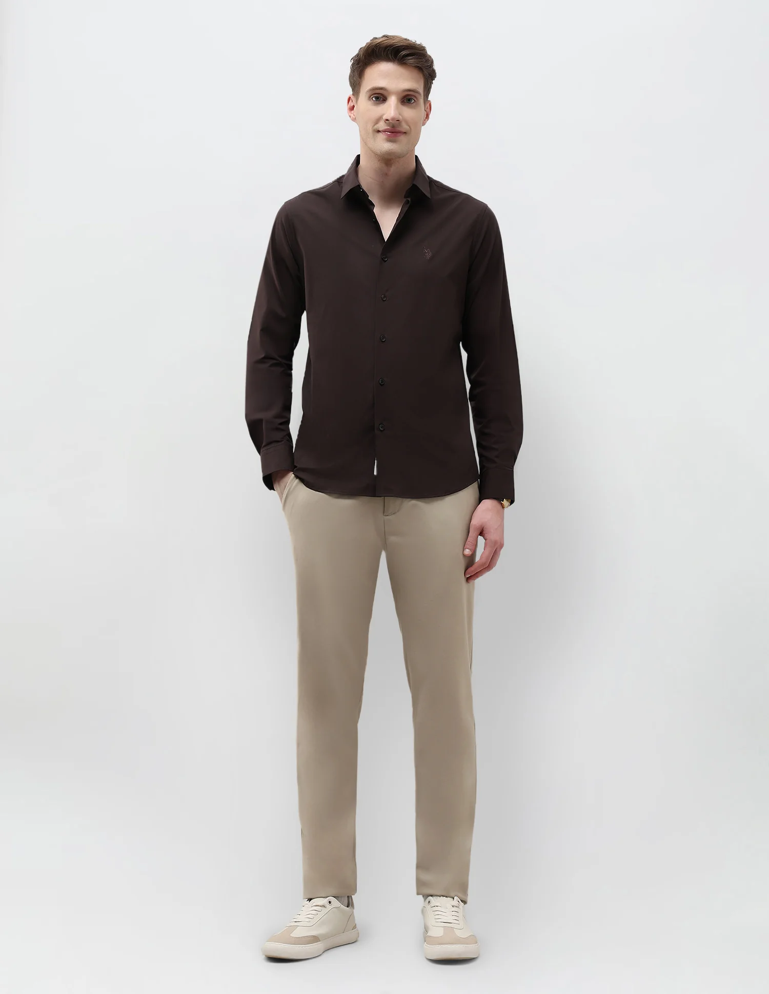 Solid Tailored Fit Shirt - Image 3