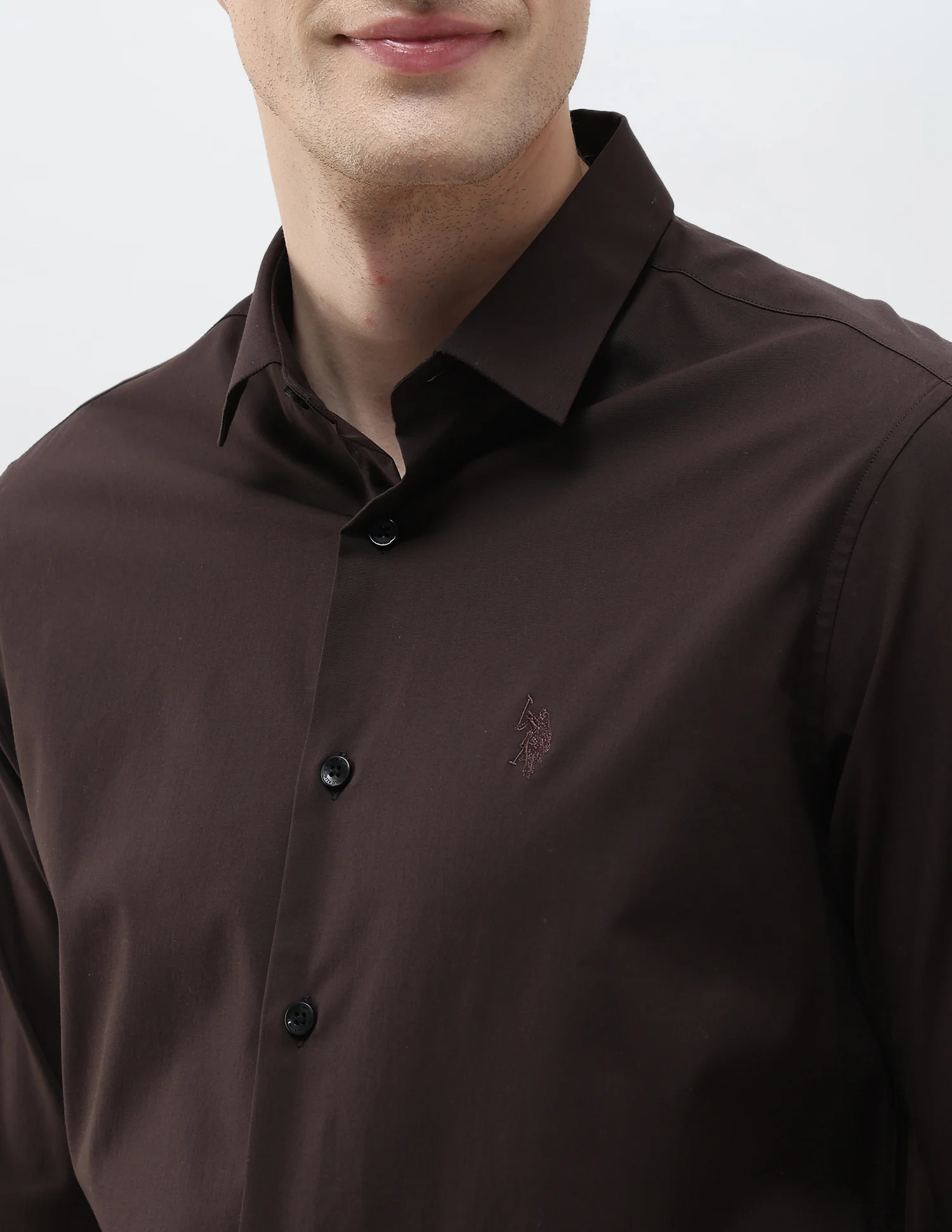 Solid Tailored Fit Shirt - Image 7