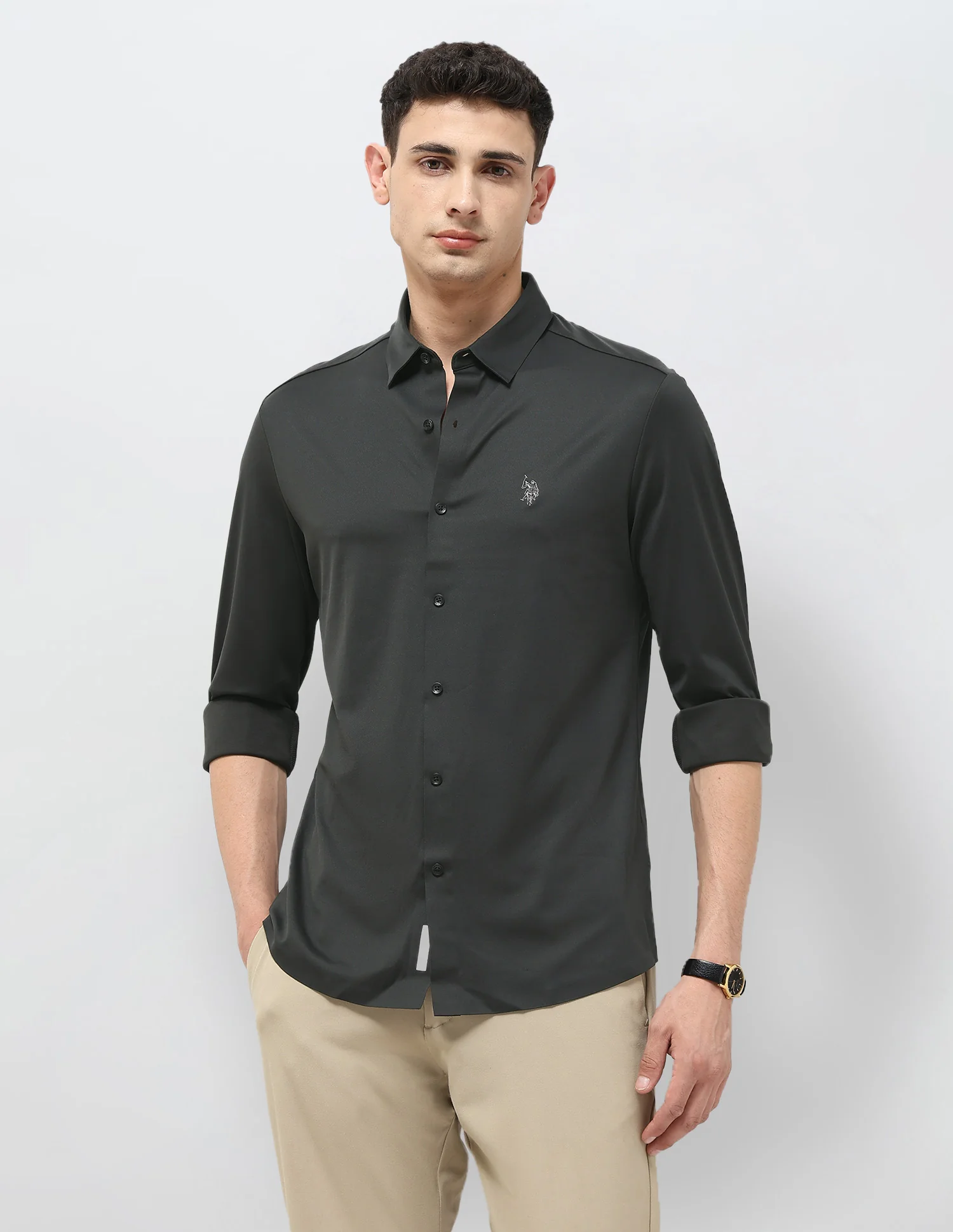 Solid Tailored Fit Shirt