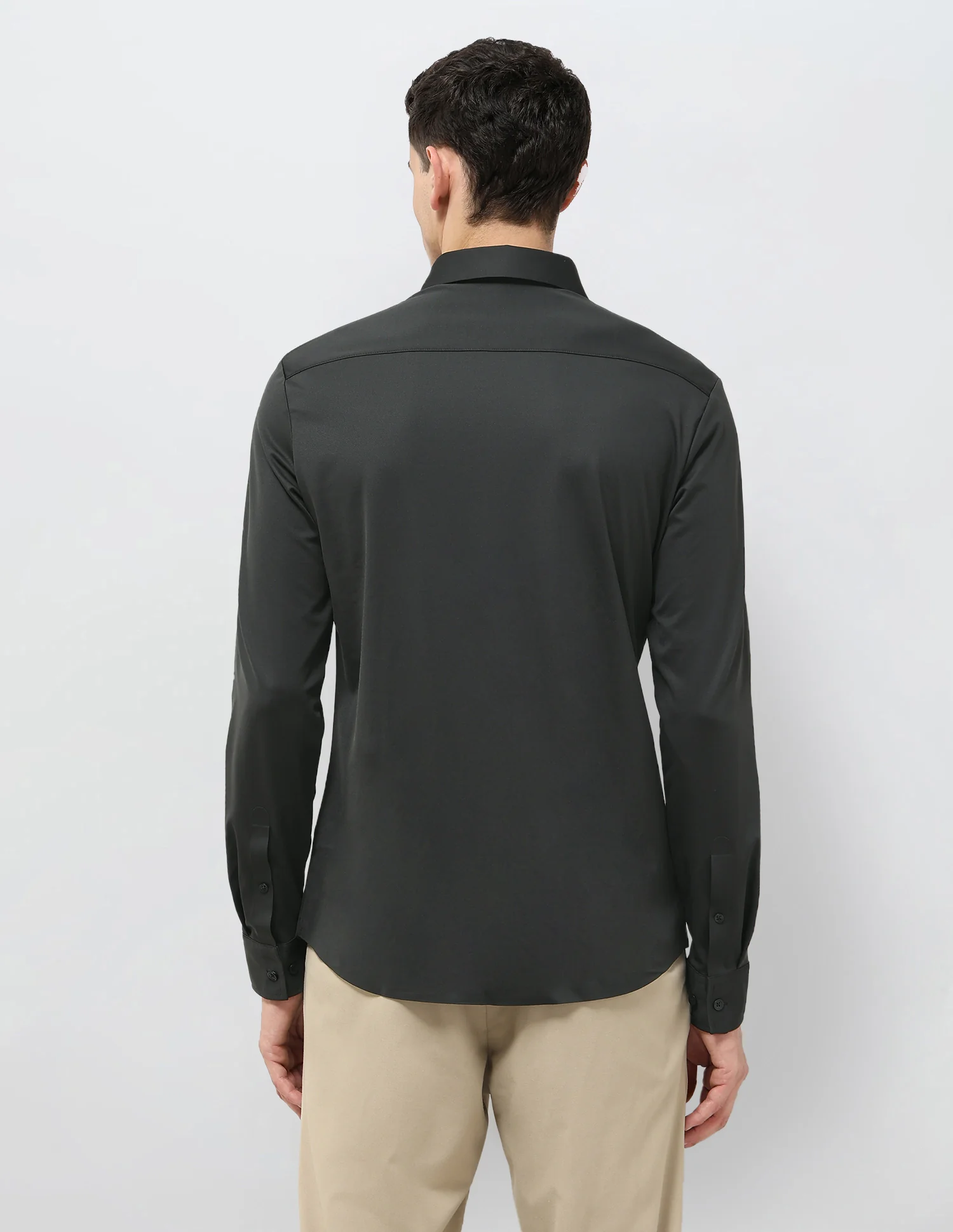 Solid Tailored Fit Shirt - Image 5