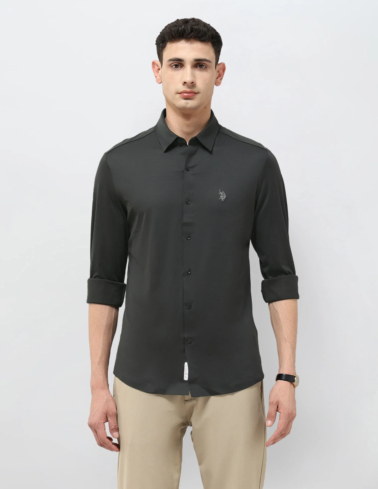Solid Tailored Fit Shirt - Image 6