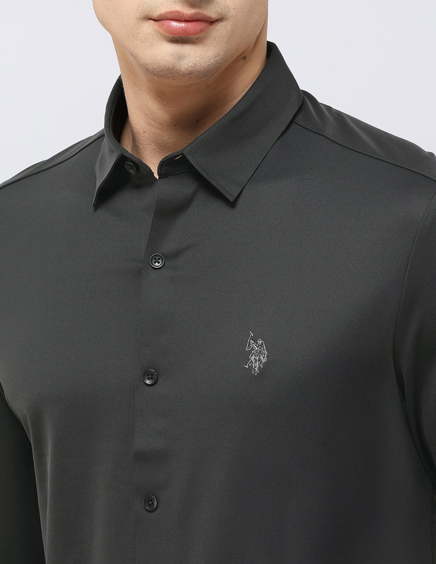 Solid Tailored Fit Shirt - Image 7