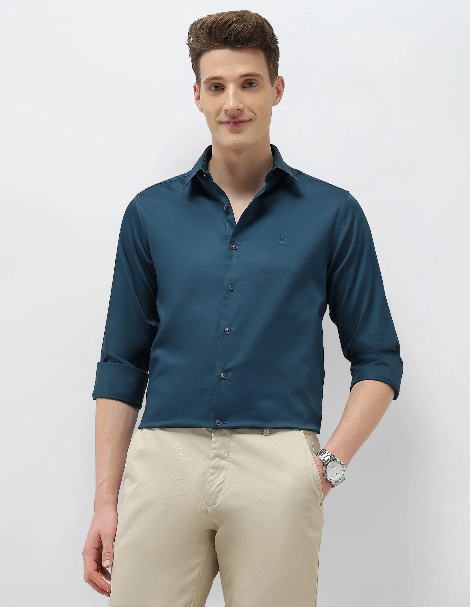 Solid Tailored Fit Shirt
