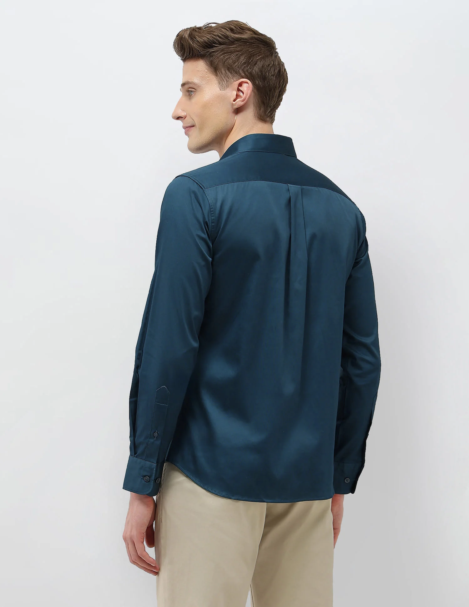 Solid Tailored Fit Shirt - Image 5