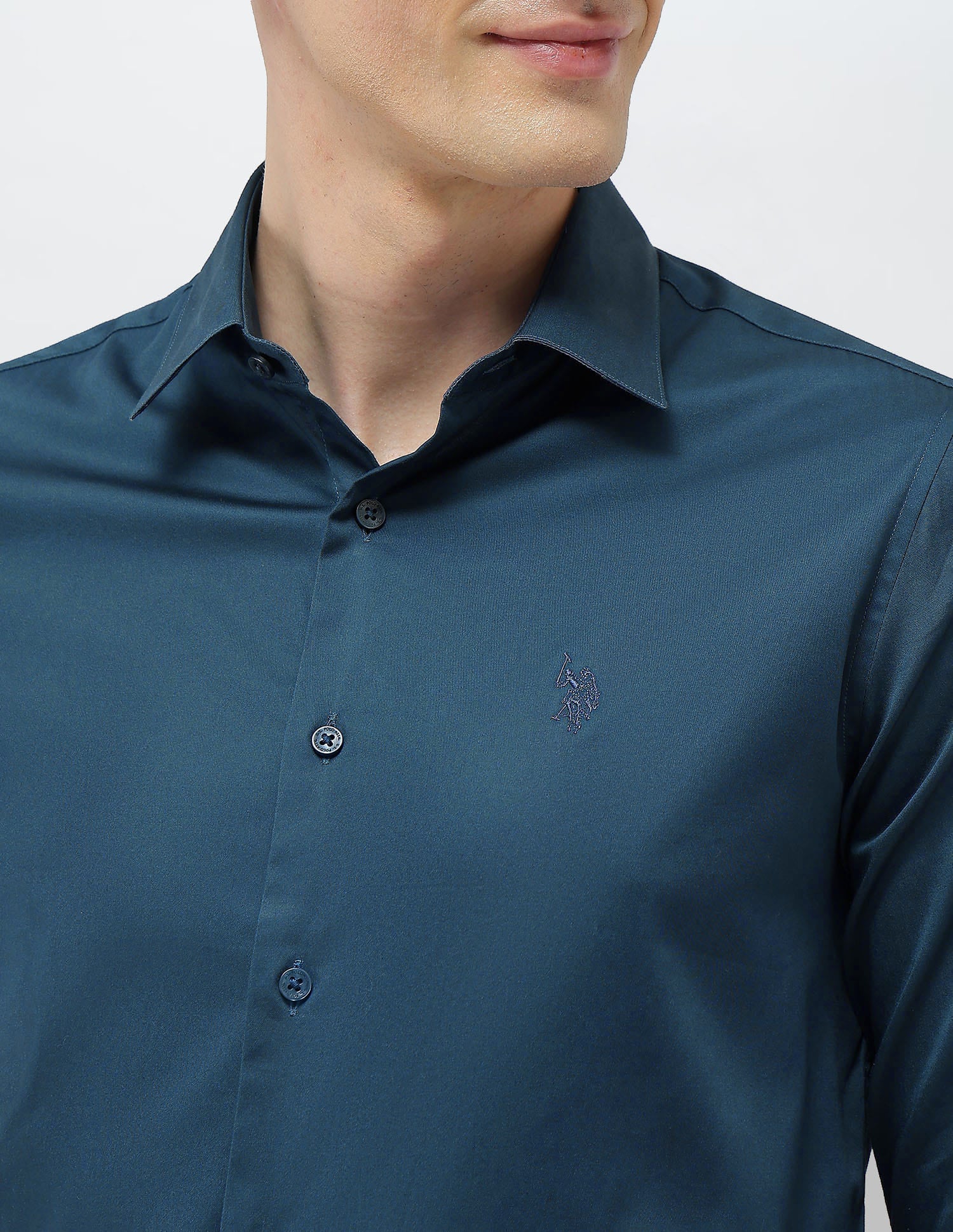 Solid Tailored Fit Shirt - Image 7
