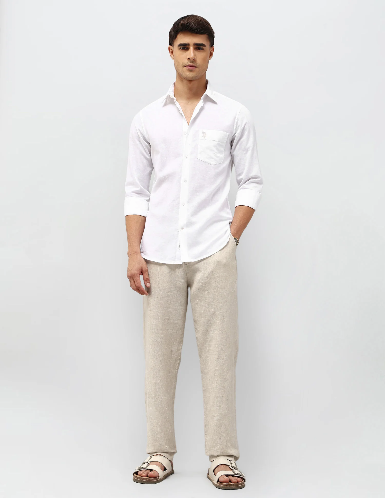 Solid Tailored Fit Shirt - Image 3