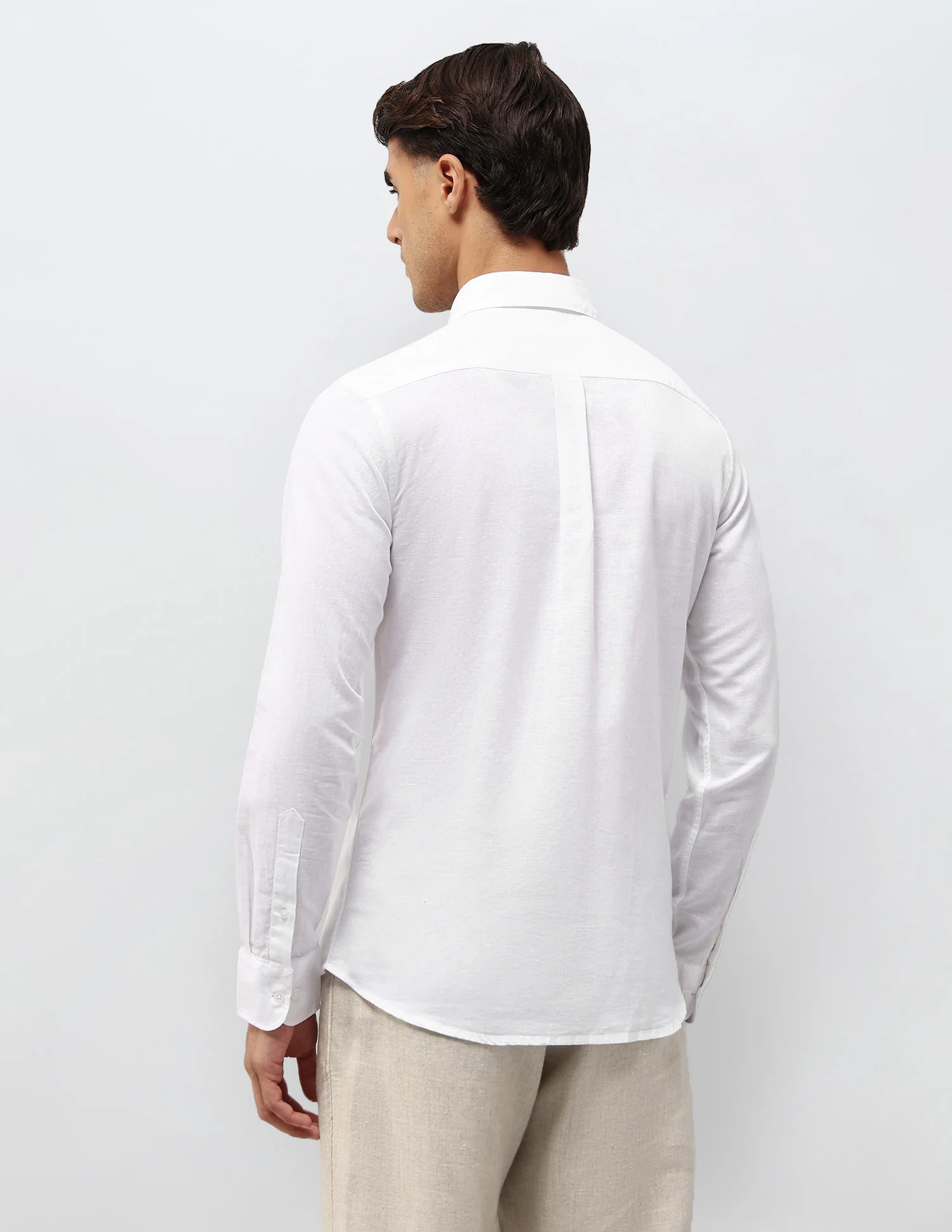 Solid Tailored Fit Shirt - Image 5