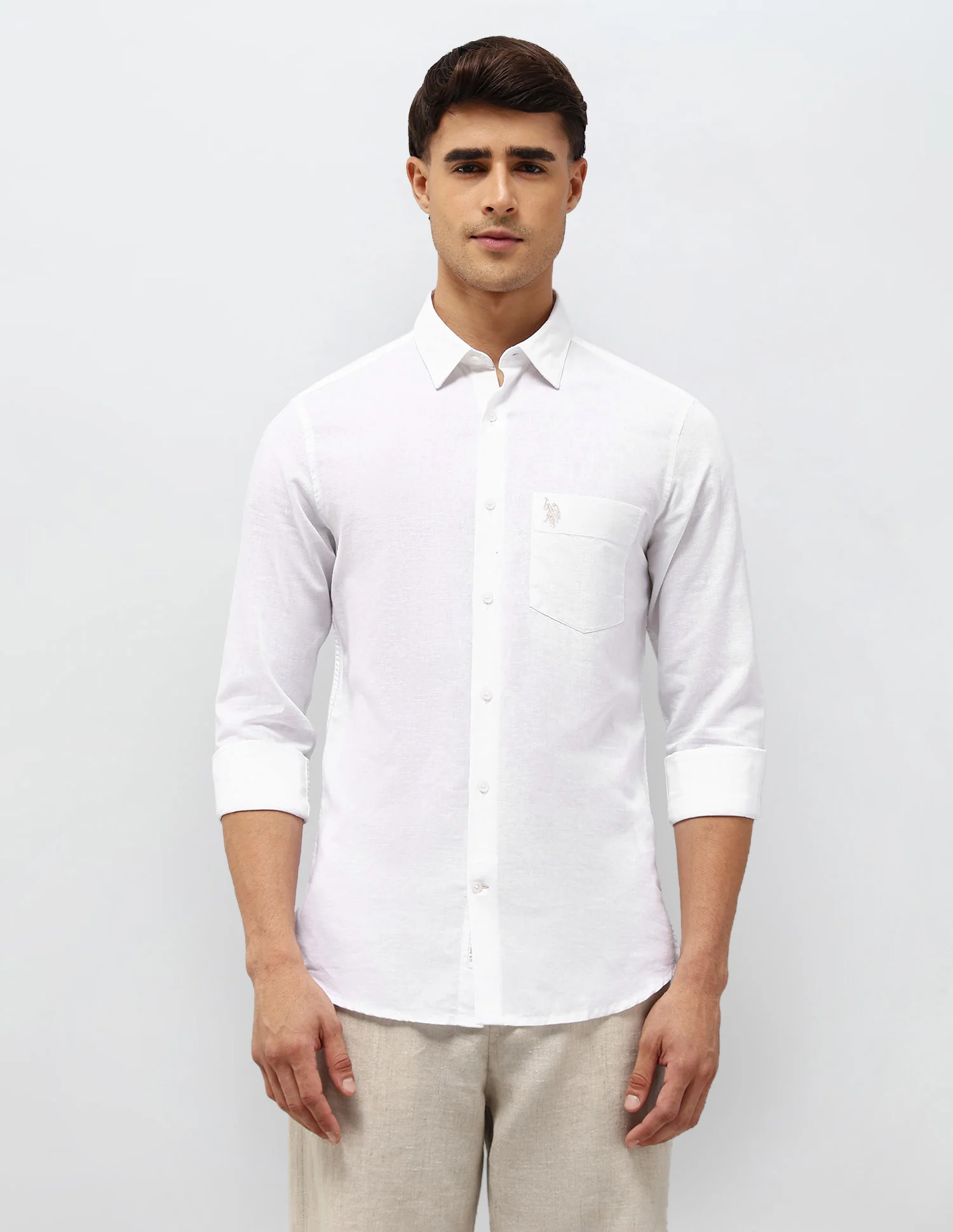 Solid Tailored Fit Shirt - Image 6