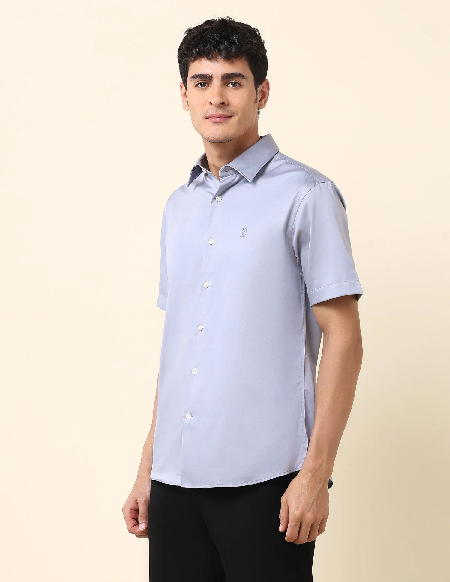 Solid Tailored Fit Shirt - Image 4