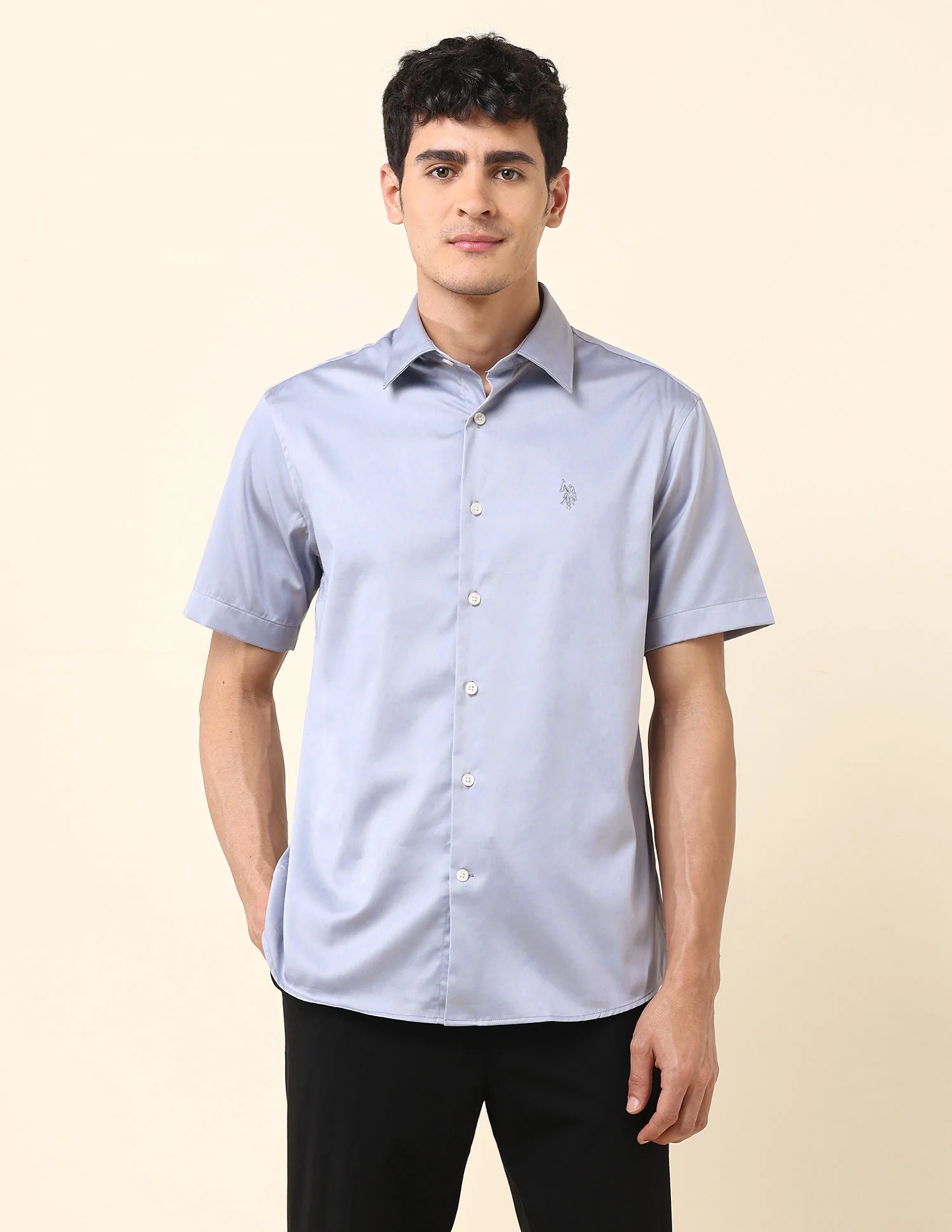 Solid Tailored Fit Shirt - Image 6